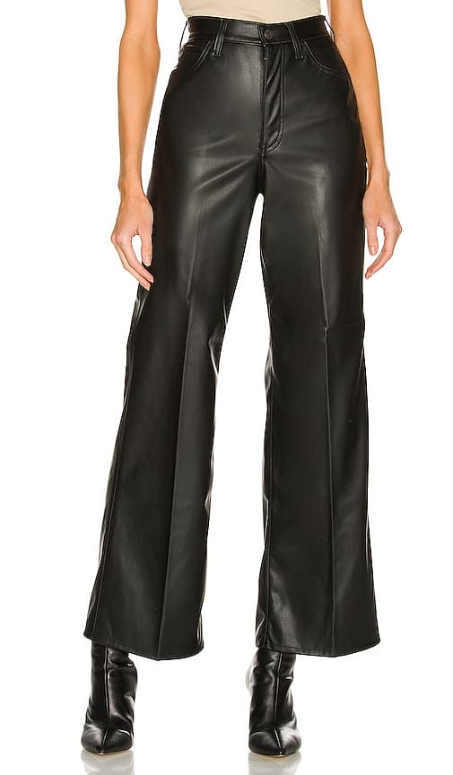 70s Flare Faux Leather Pant In Leather Night - Image 1