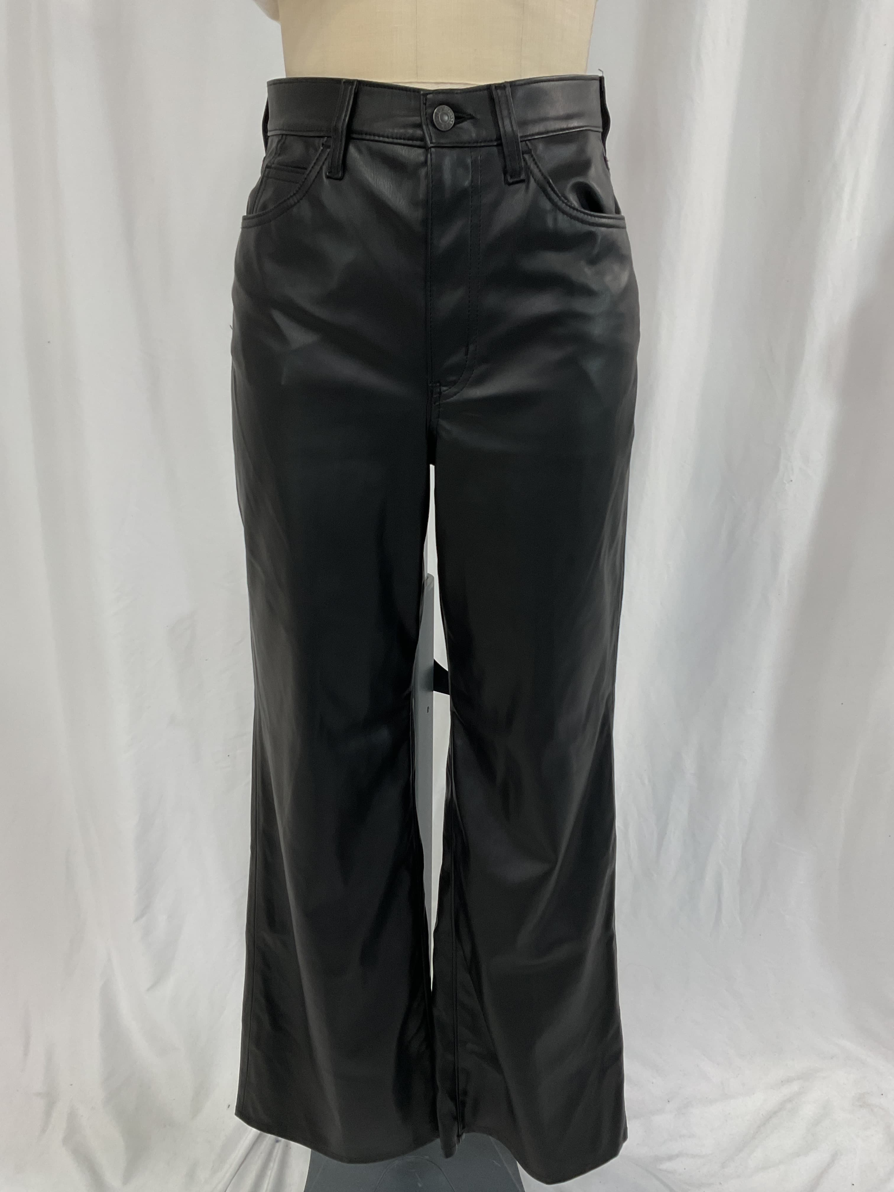 70s Flare Faux Leather Pant In Leather Night - Image 2