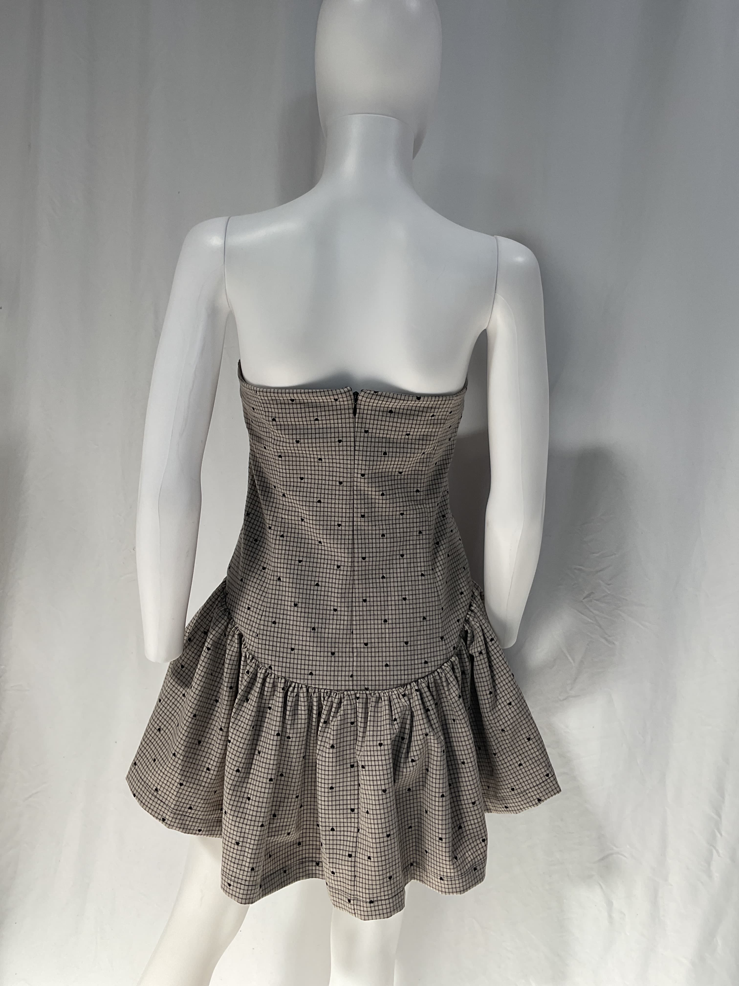 Kirra Mini Dress In Black Heart Check - Image 2