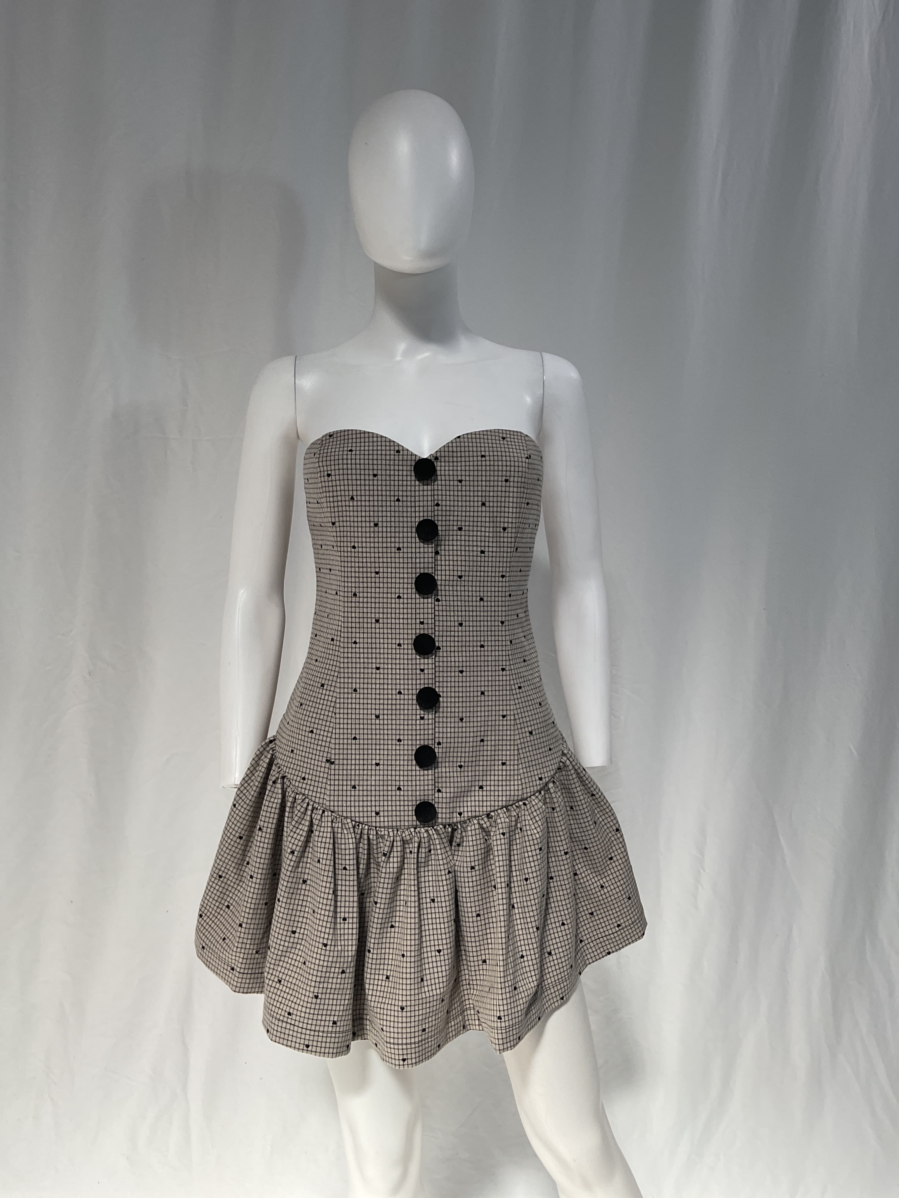 Kirra Mini Dress In Black Heart Check - Image 3