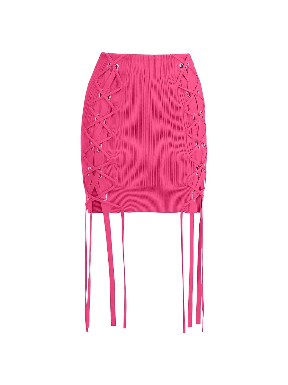 Ribbed Lace-Up Mini Skirt - Image 1