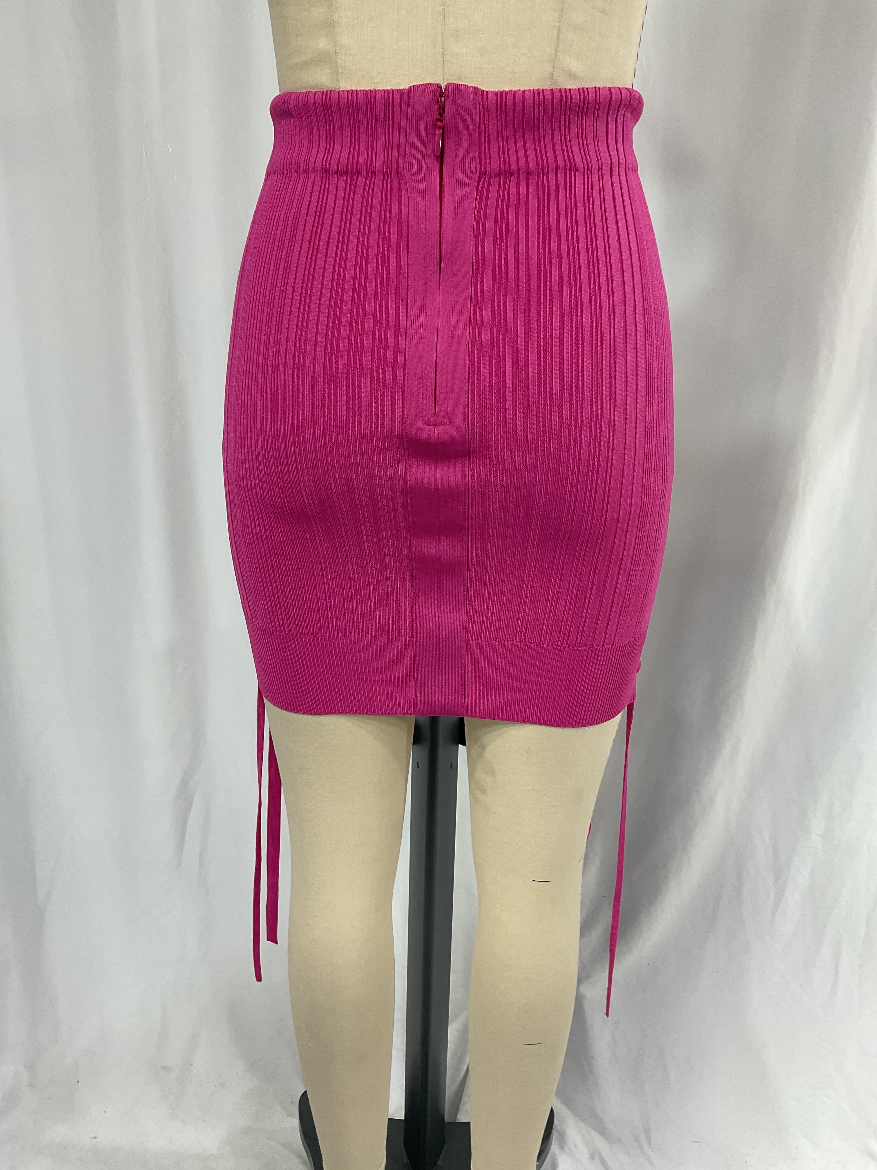 Ribbed Lace-Up Mini Skirt - Image 2