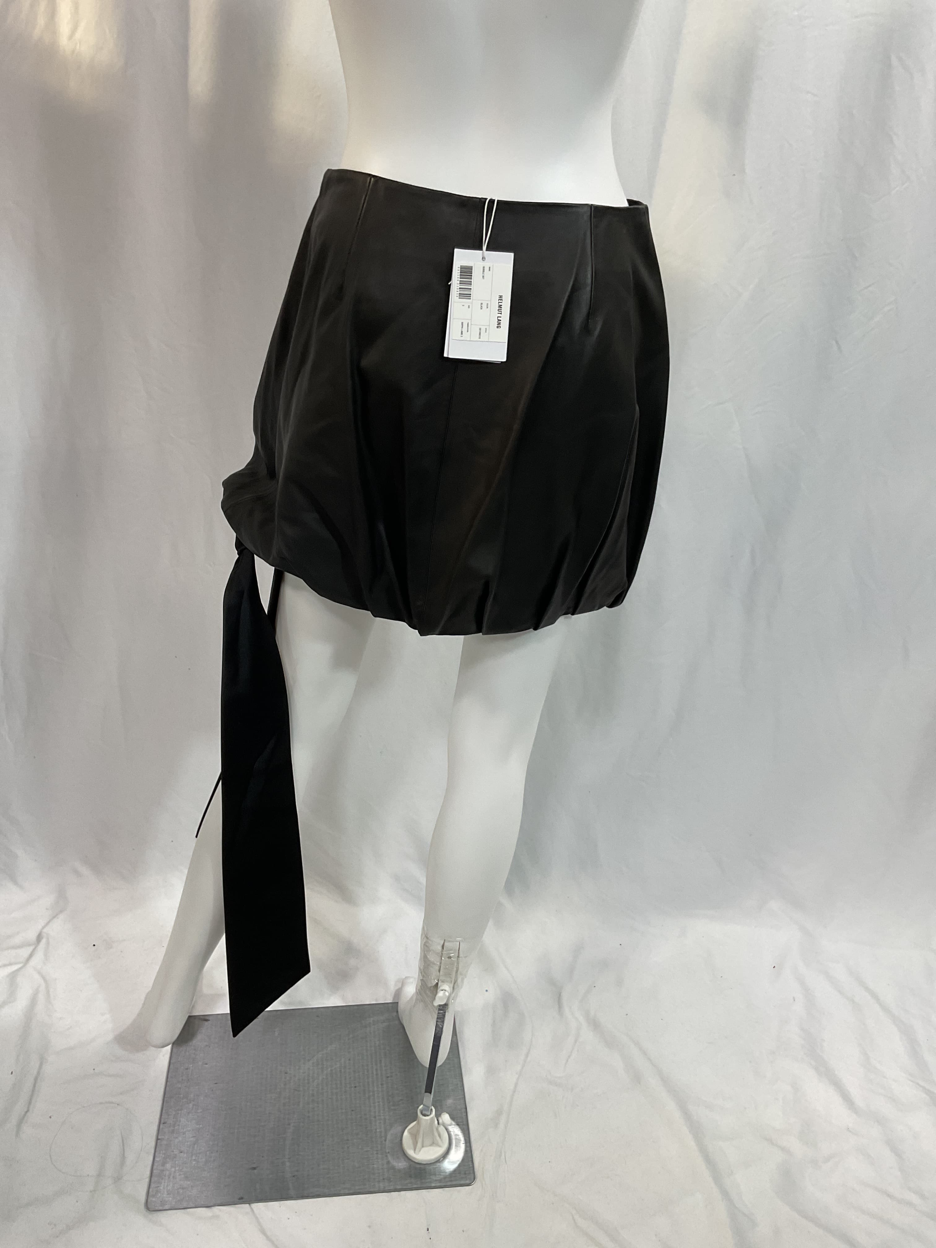 Leather Bubble Mini Skirt - Image 4