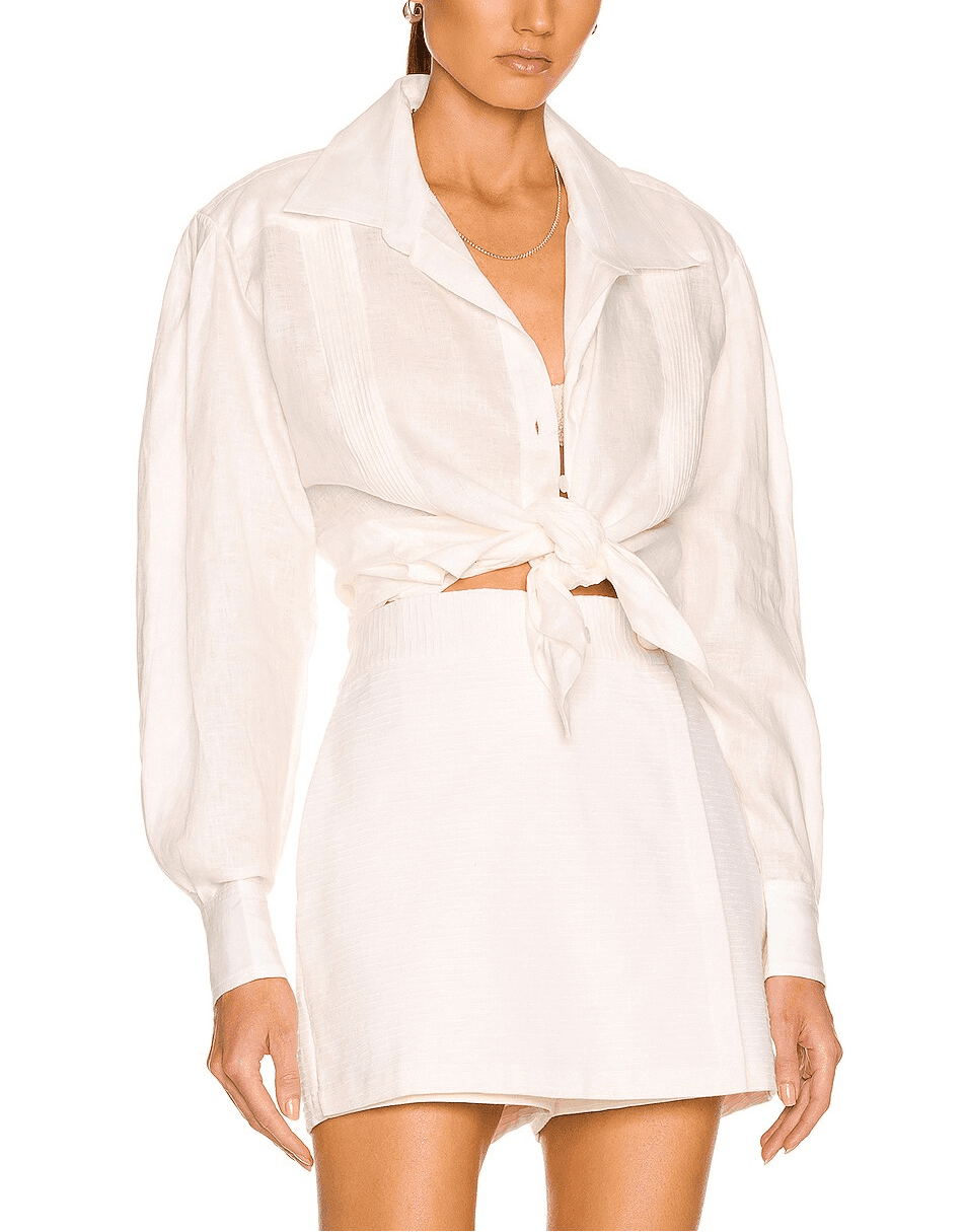 Ecru Anhelos De Paz Guayabera Shirt In Ecru - Image 1