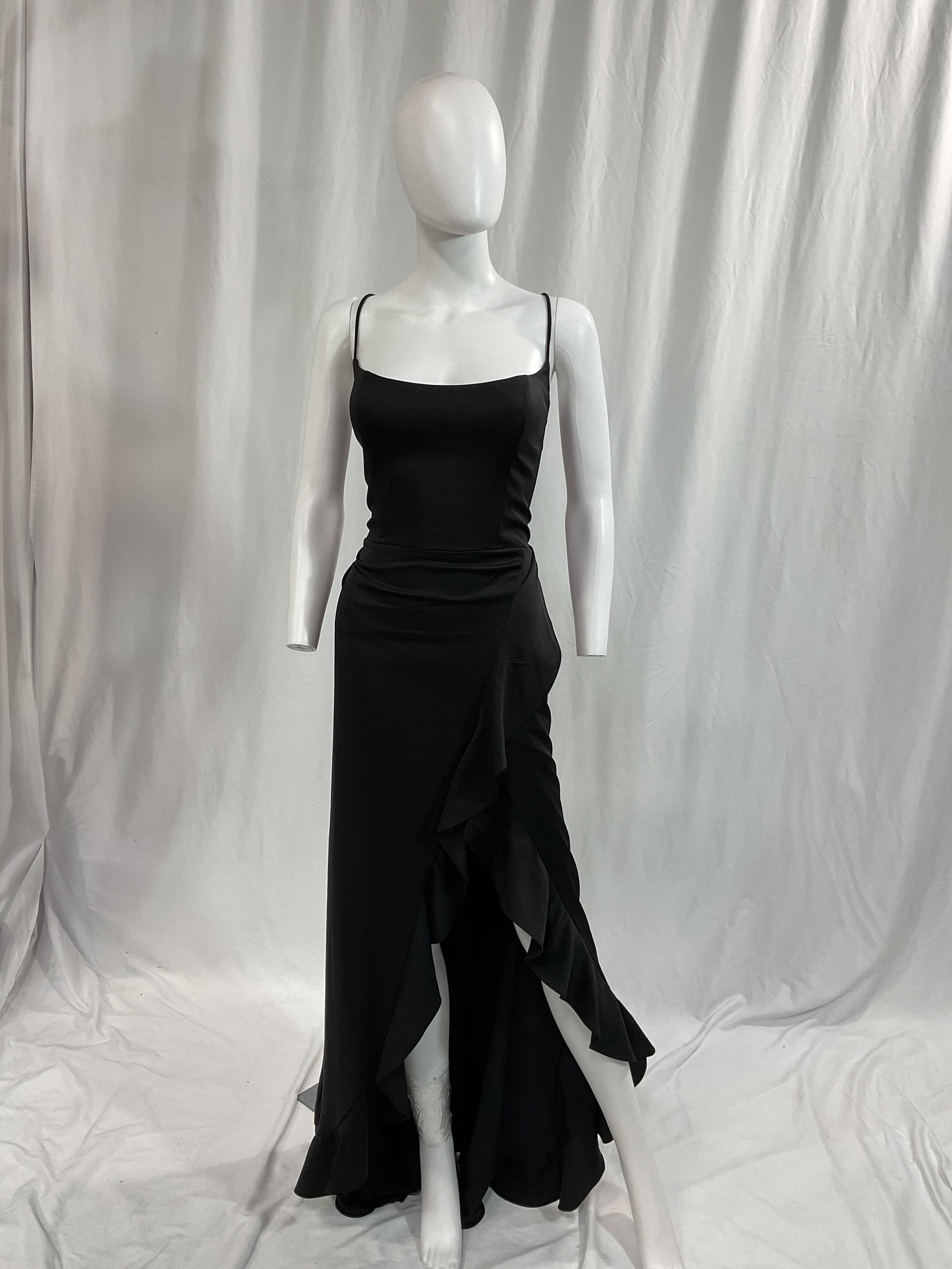 Ruffle Prom Dress With Scoop Neck And Lace Up Back - Image 2