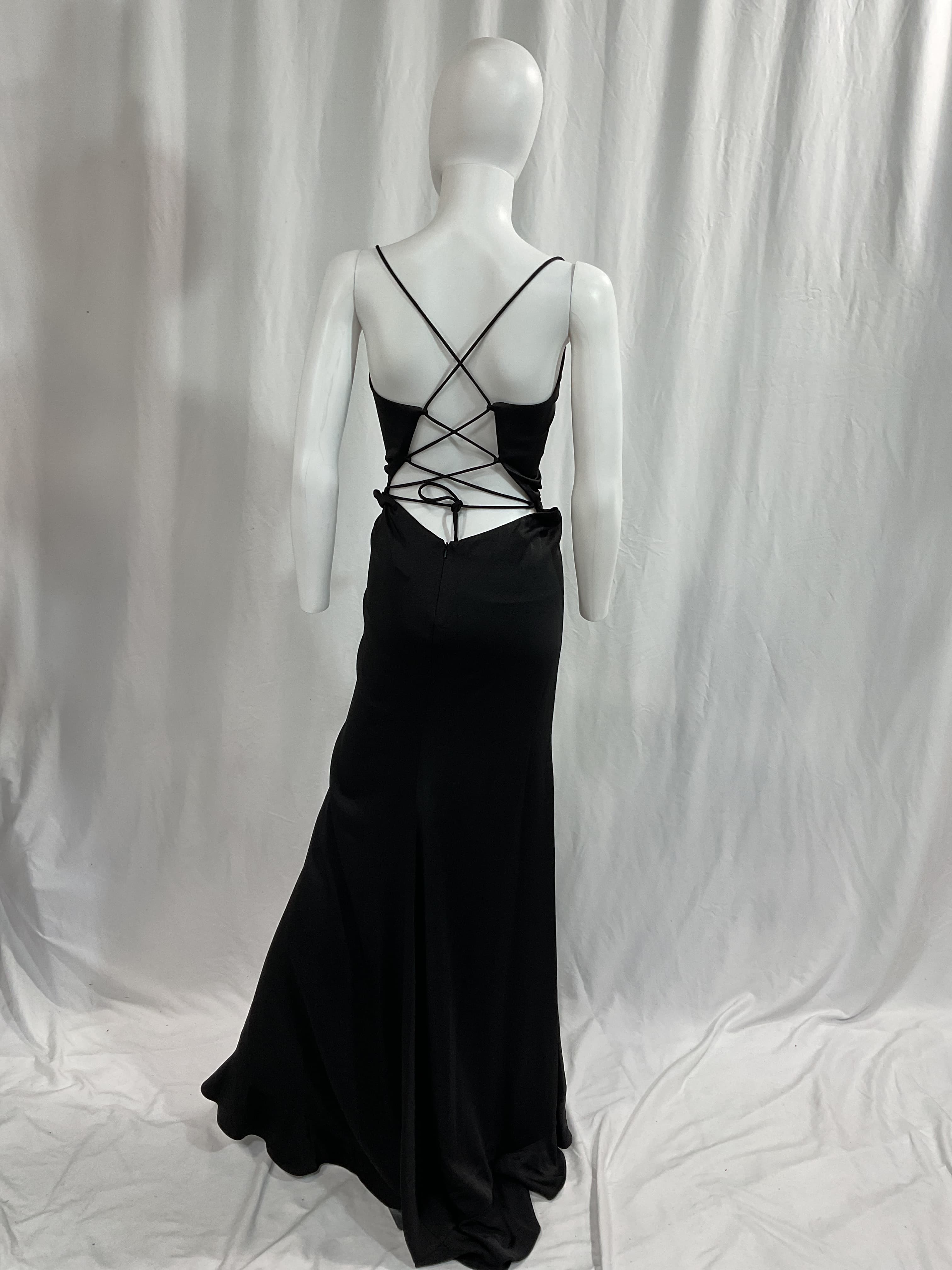 Ruffle Prom Dress With Scoop Neck And Lace Up Back - Image 4