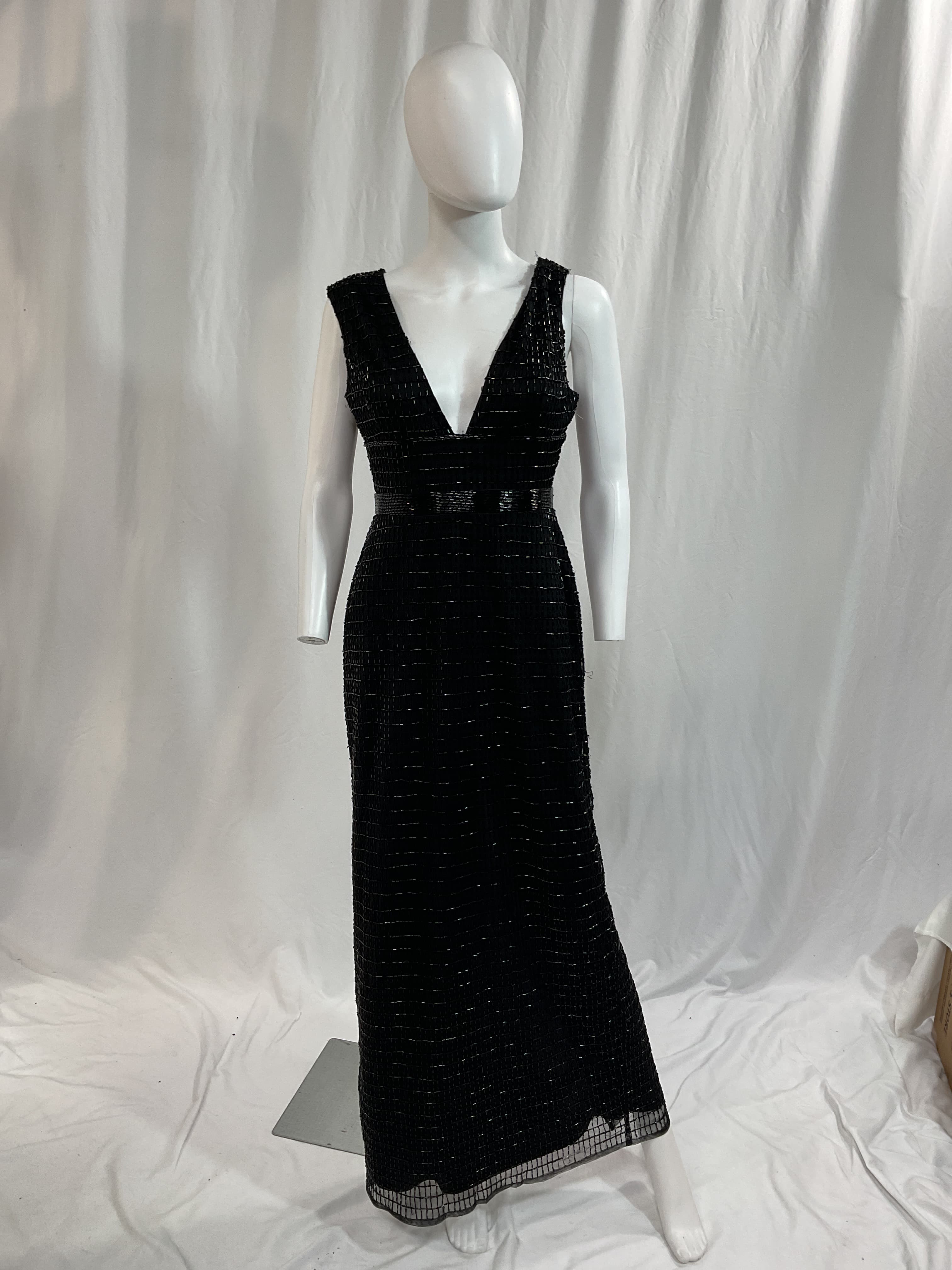 Beaded Cap Sleeve Column Gown - Image 3