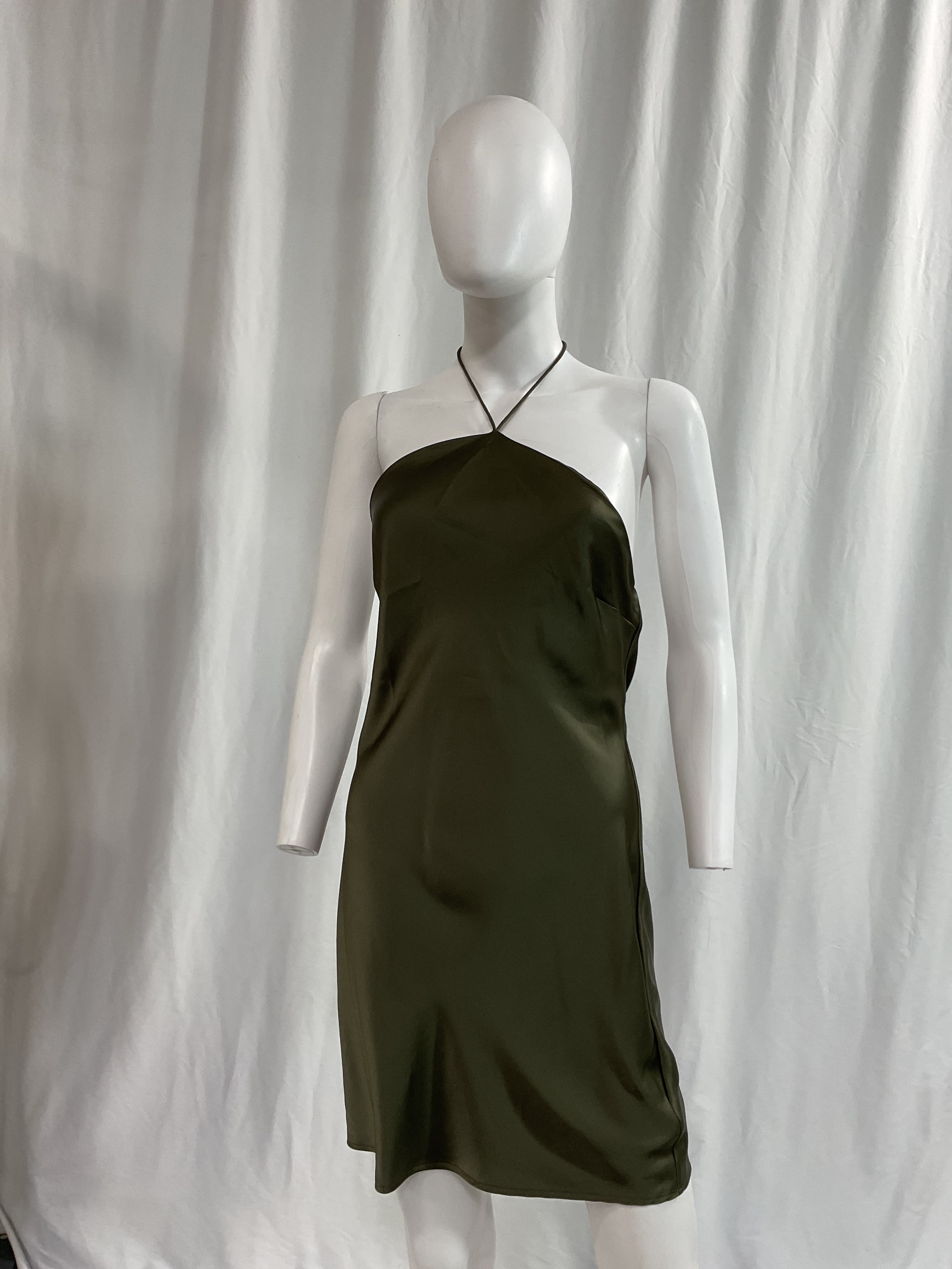 Leanne Mini Dress In Army Green - Image 2