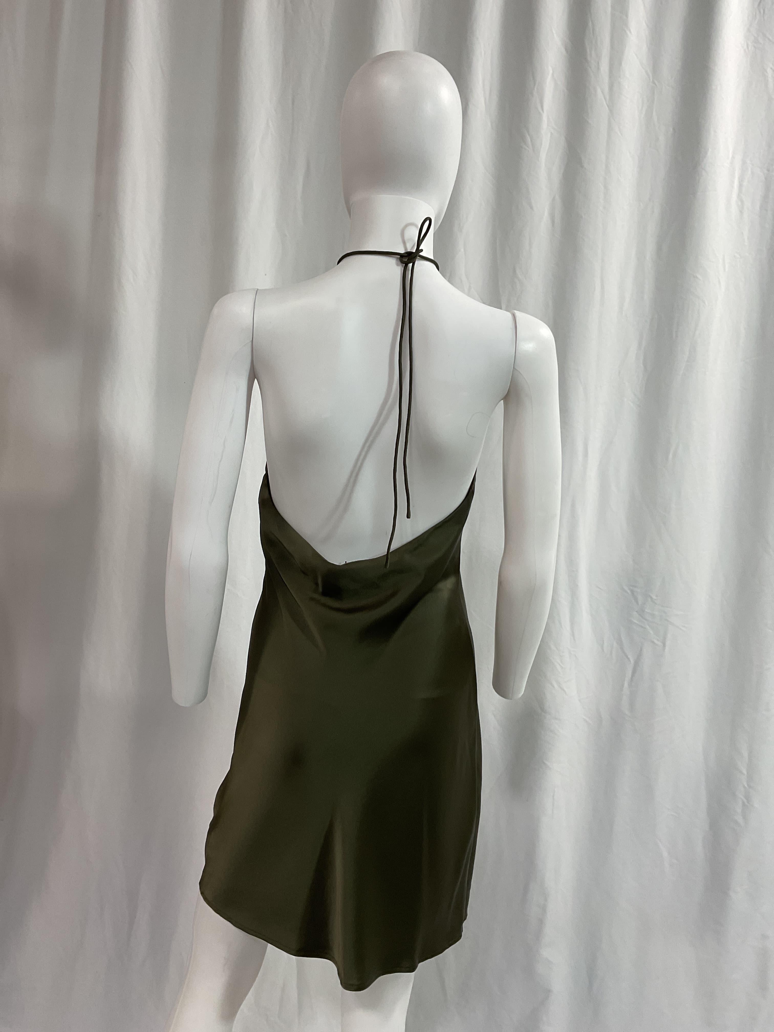 Leanne Mini Dress In Army Green - Image 3
