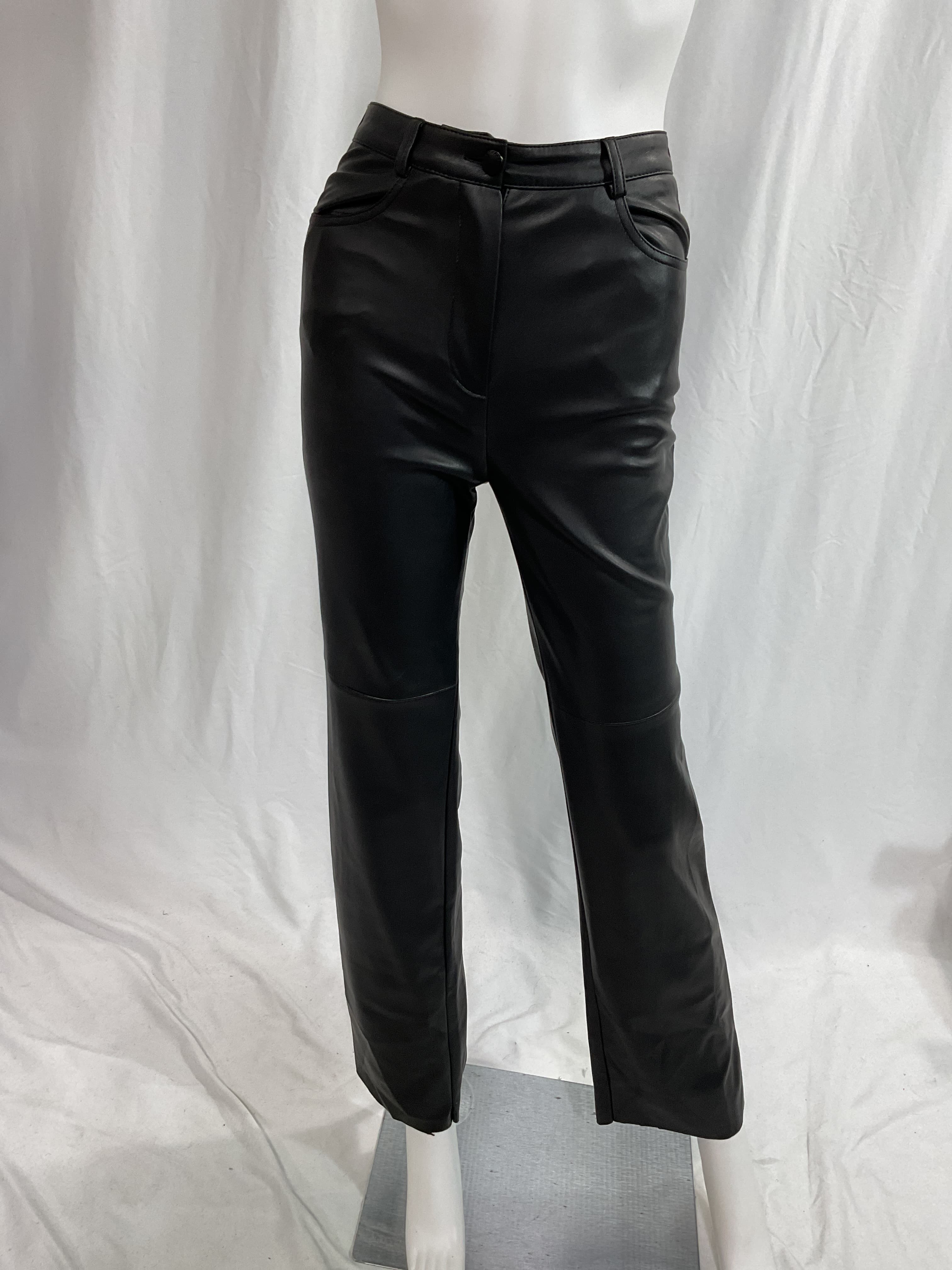 Killa Faux Leather Trousers In Black - Image 3