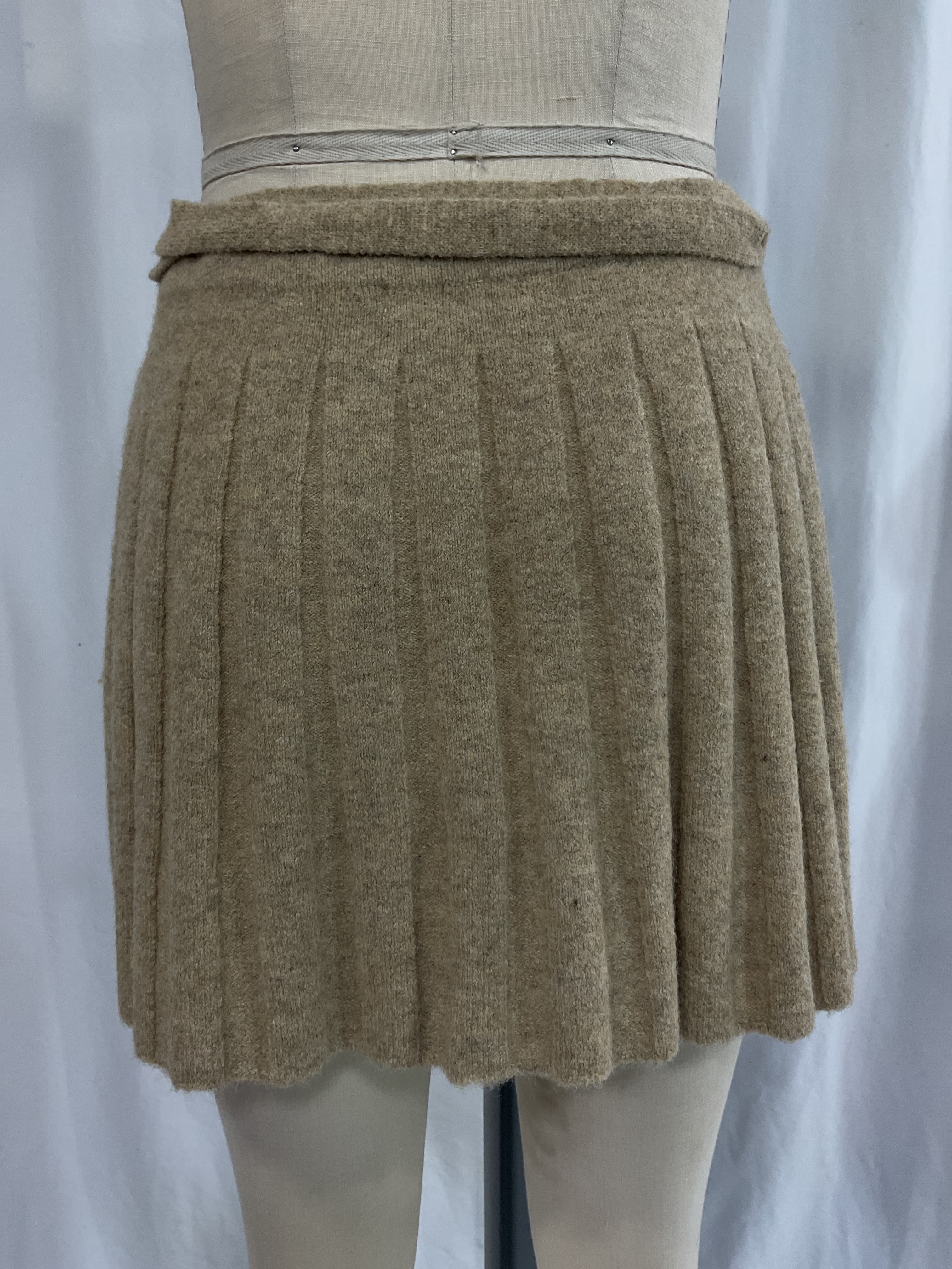 Nili Pleated Wrap Skirt In Tan - Image 2