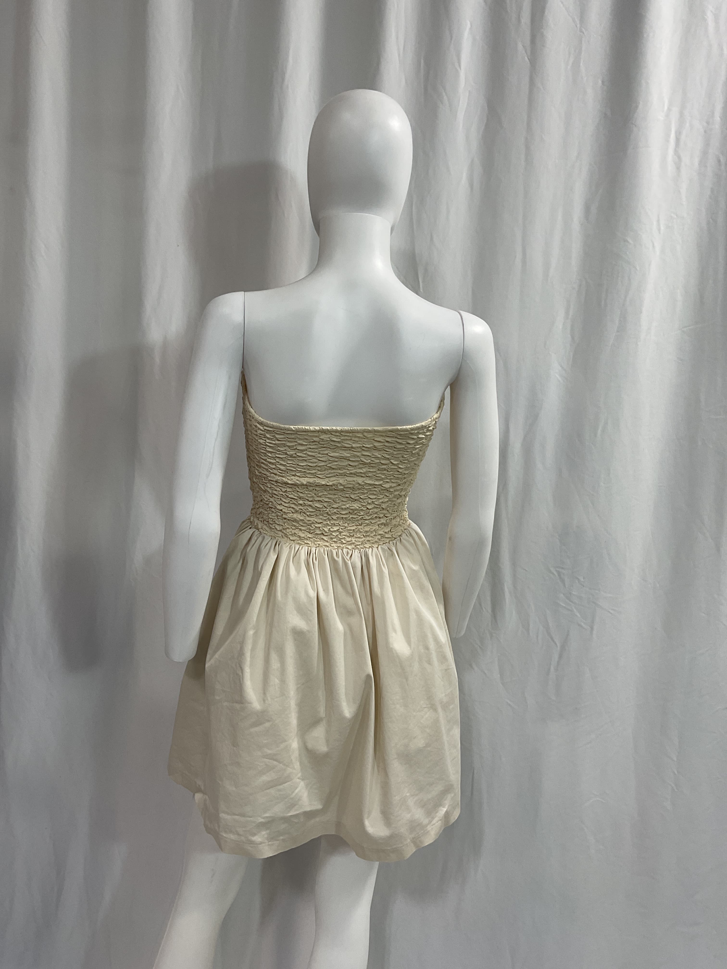 Stacci Mini Dress In Beige & Cream - Image 3