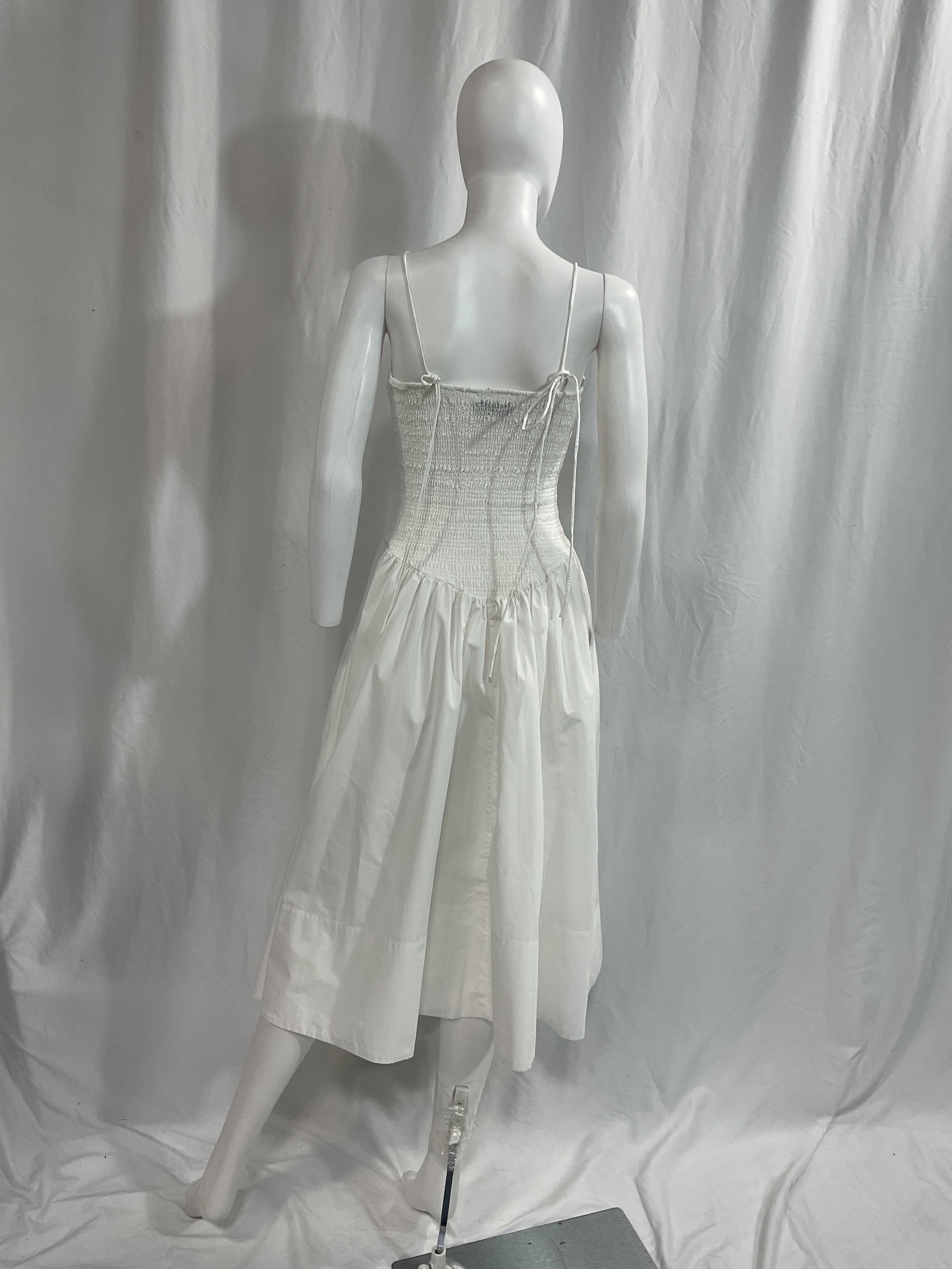 Armanda Poplin Midi Dress In White - Image 2