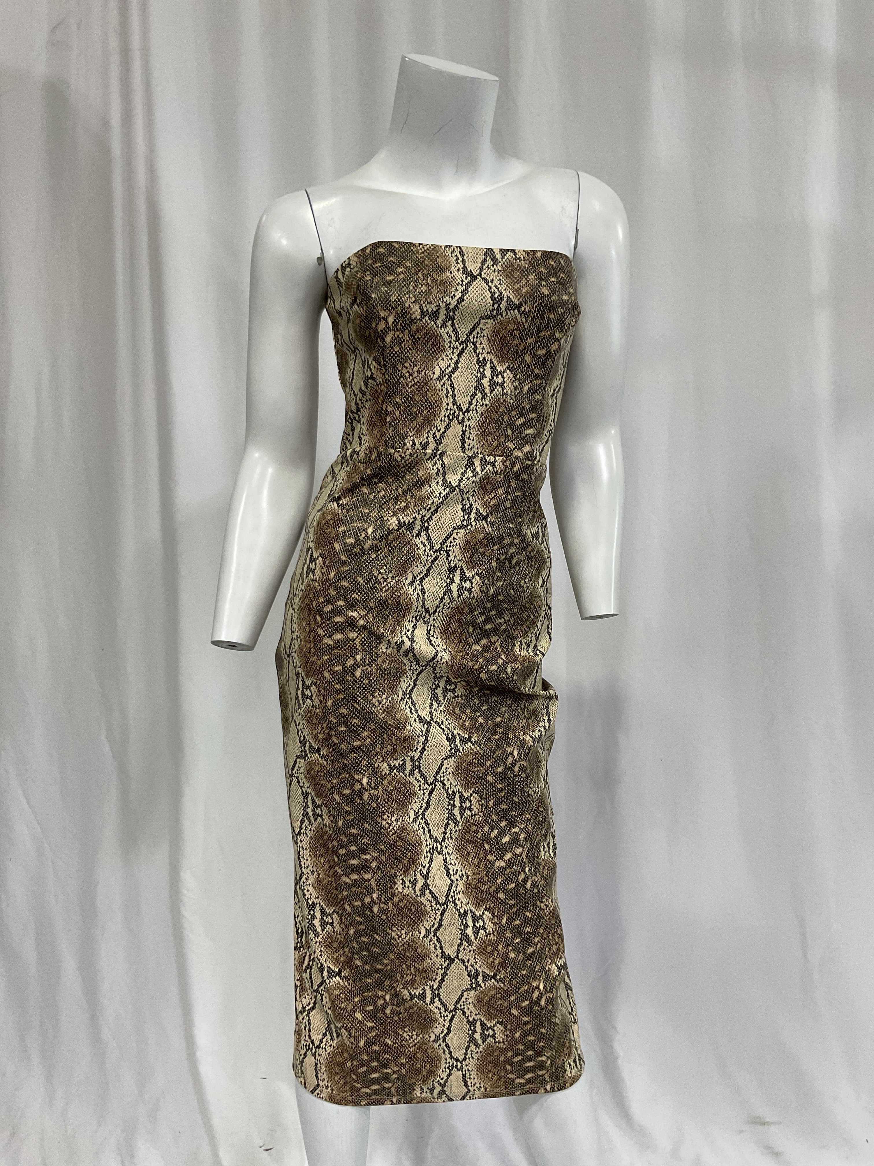 Vixen Dress In Camel Snake - Image 4