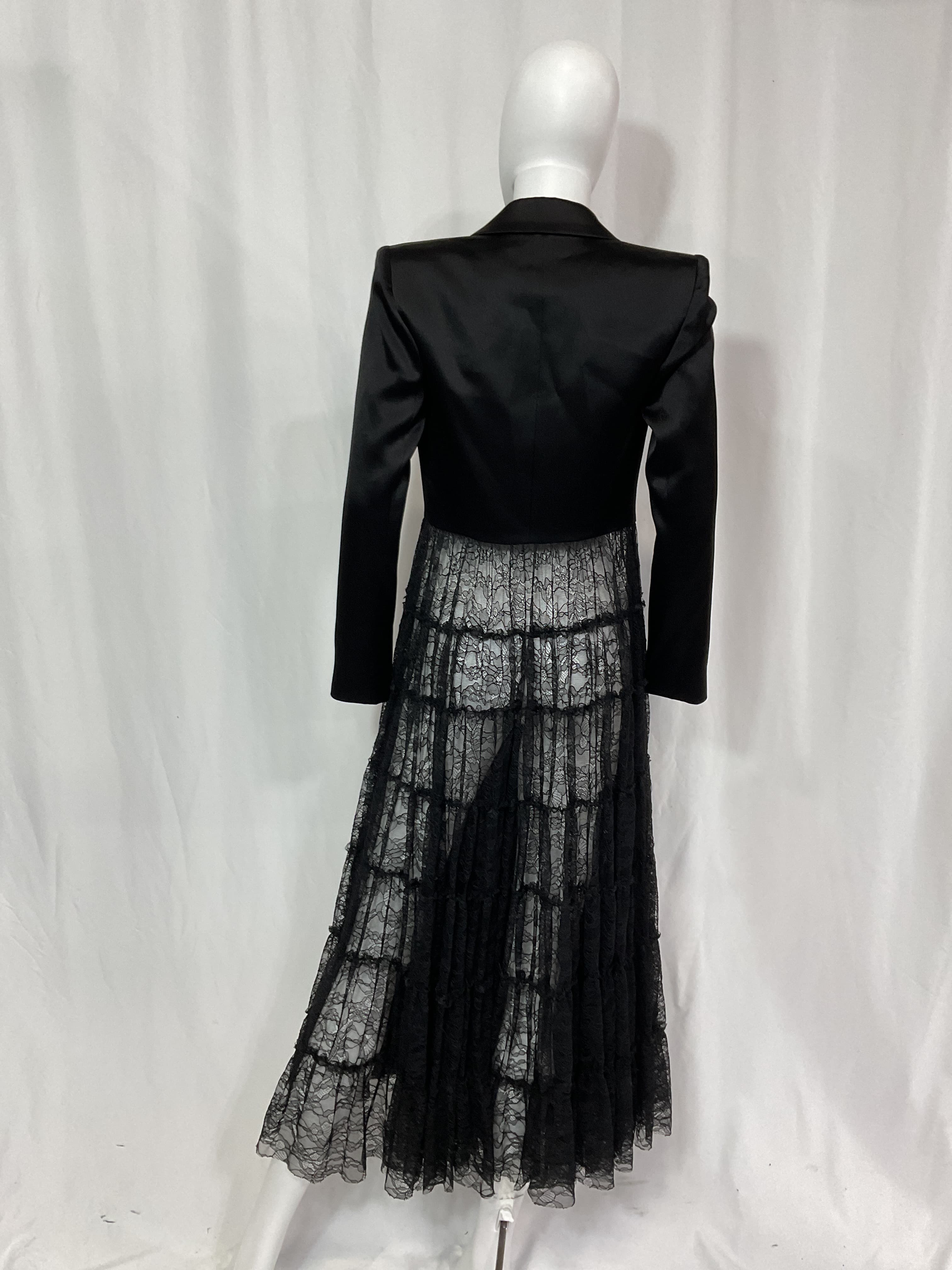 Everly Lace Maxi Blazer In Black - Image 2