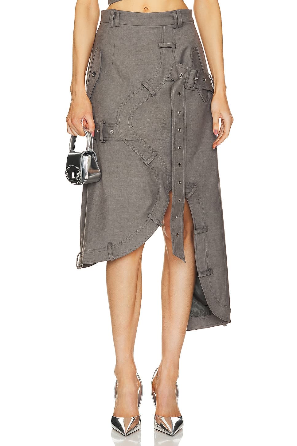 Asymmetric Belted Skirt - Image 1