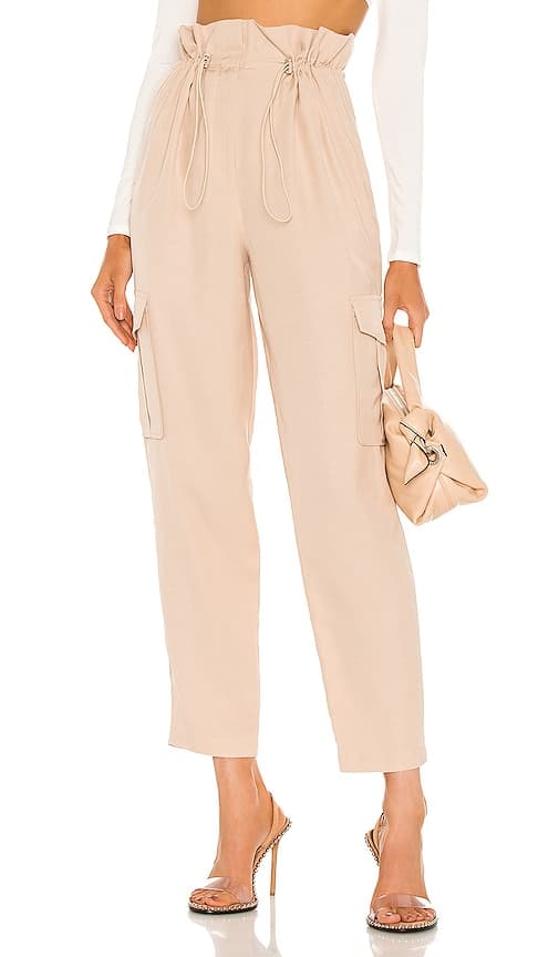 Shaye Paperbag Cargo Pant In Champagne - Image 1