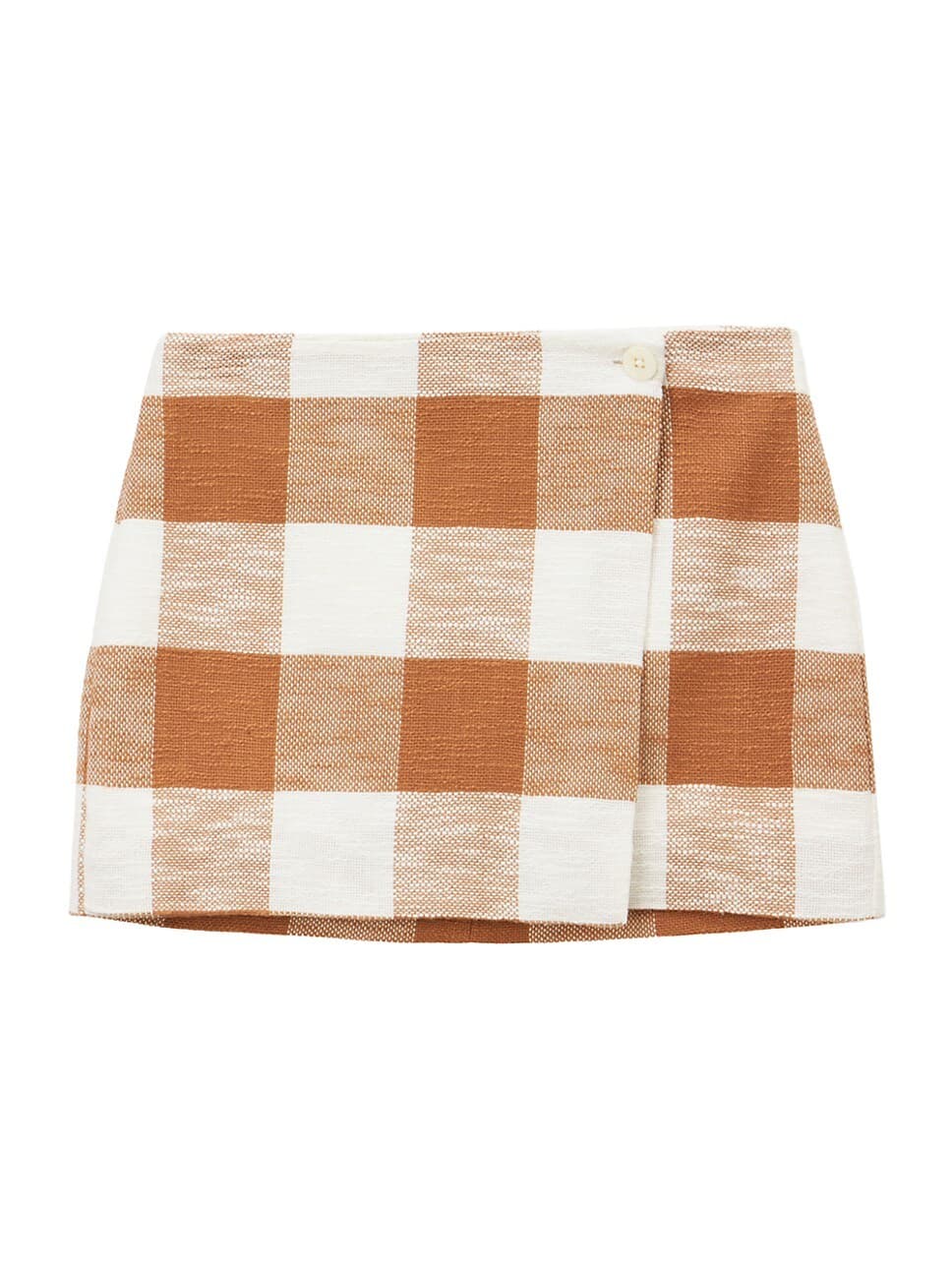 Tour Gingham Cotton-Blend Wrap Miniskirt - Image 1