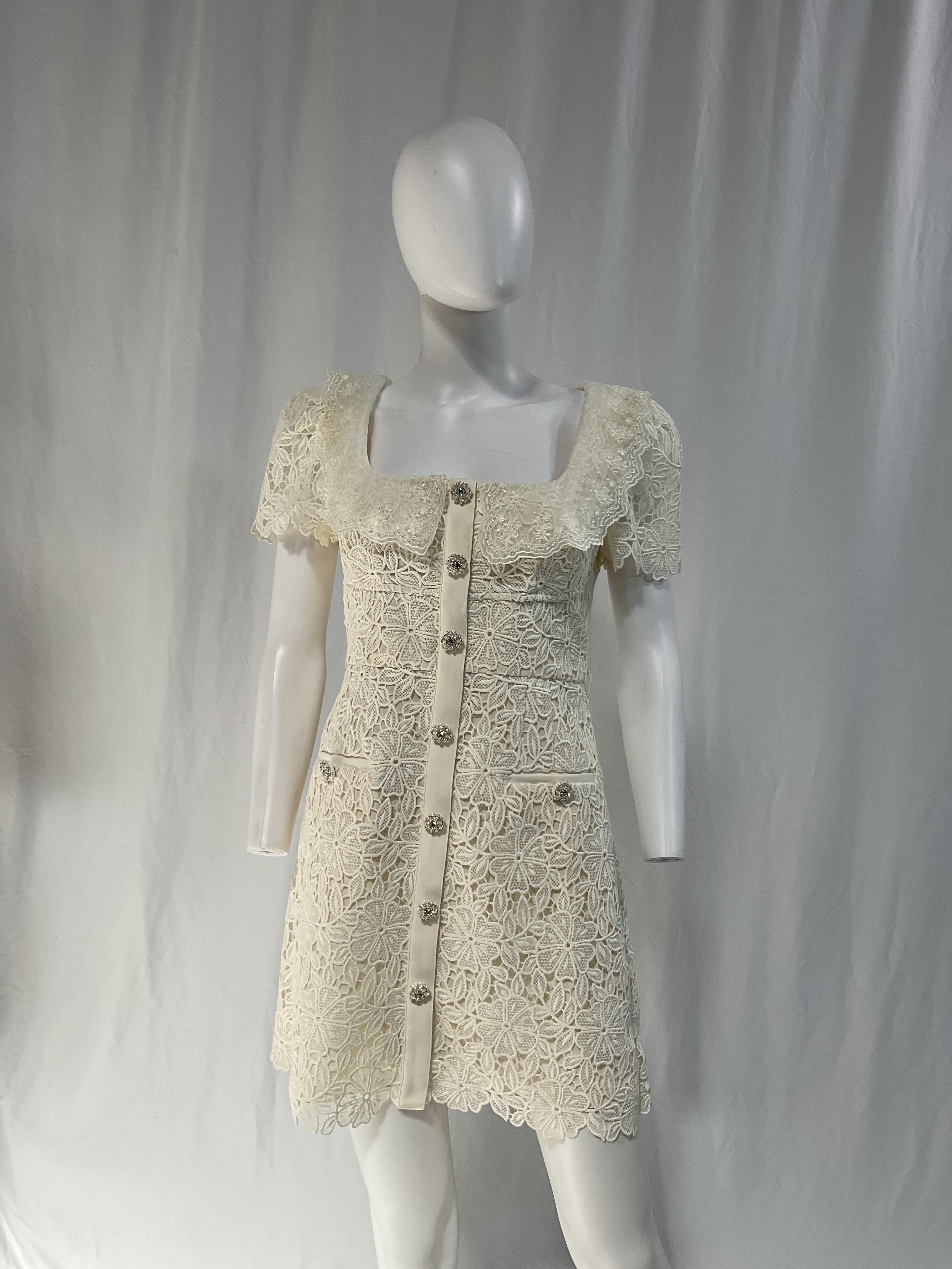Guipure Lace Belted Minidress - Image 3