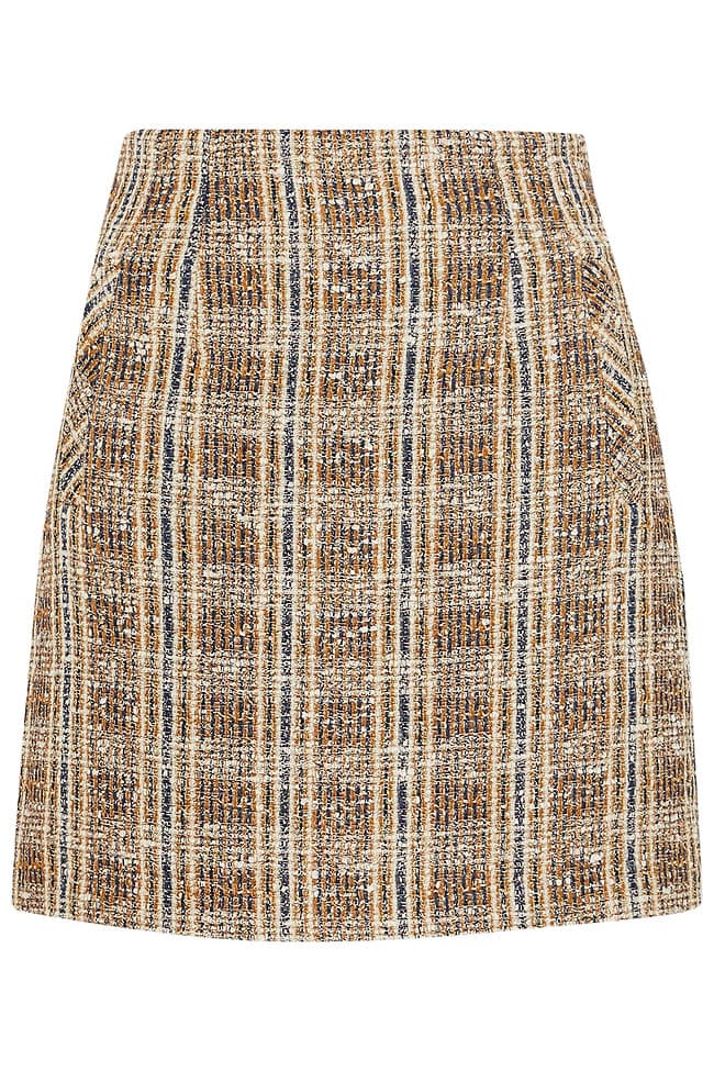 Roman Checked Boucl-Tweed Mini Skirt - Image 1