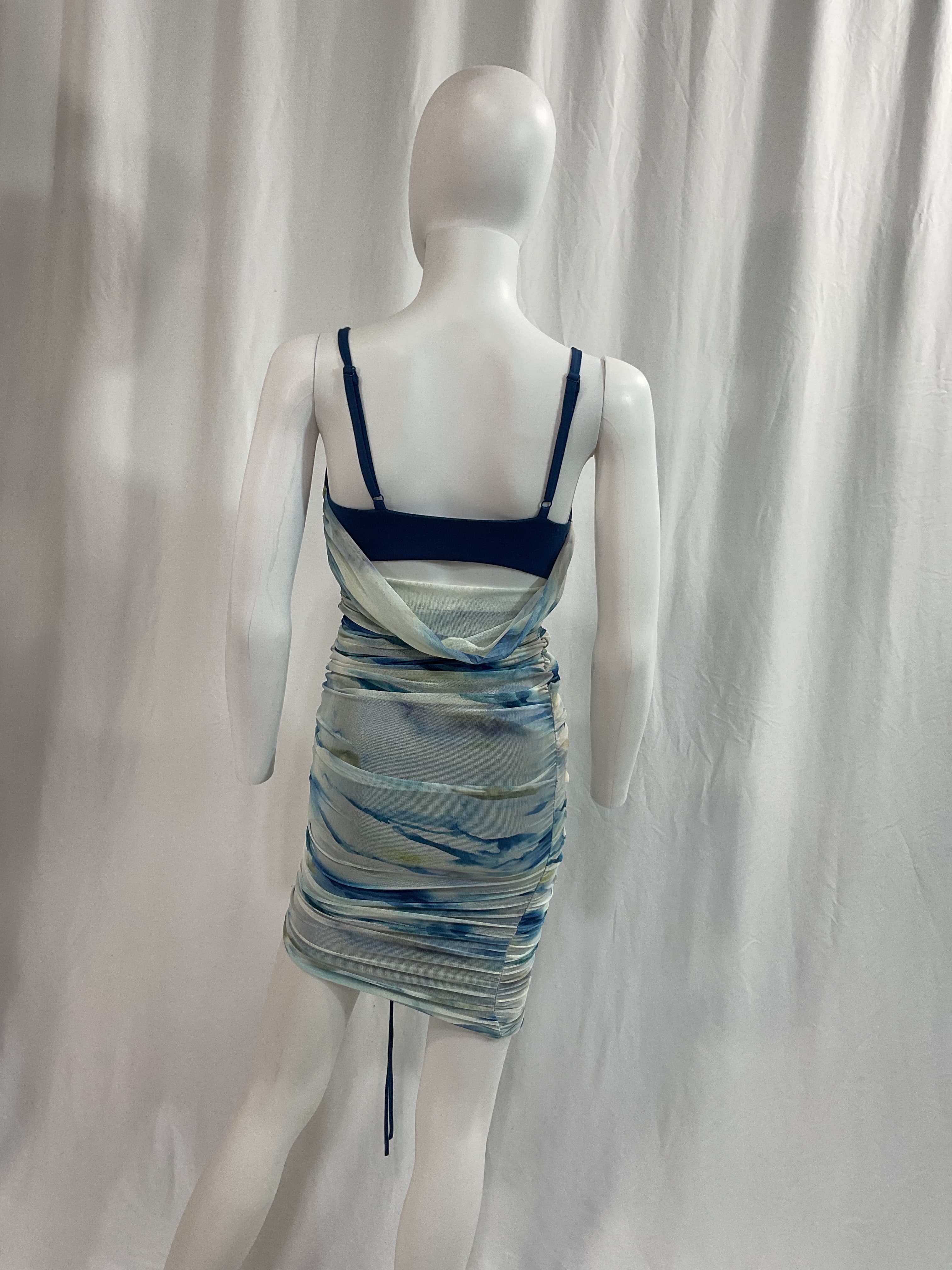 Standard Trixie Ruched Watercolor Mesh Minidress - Image 2