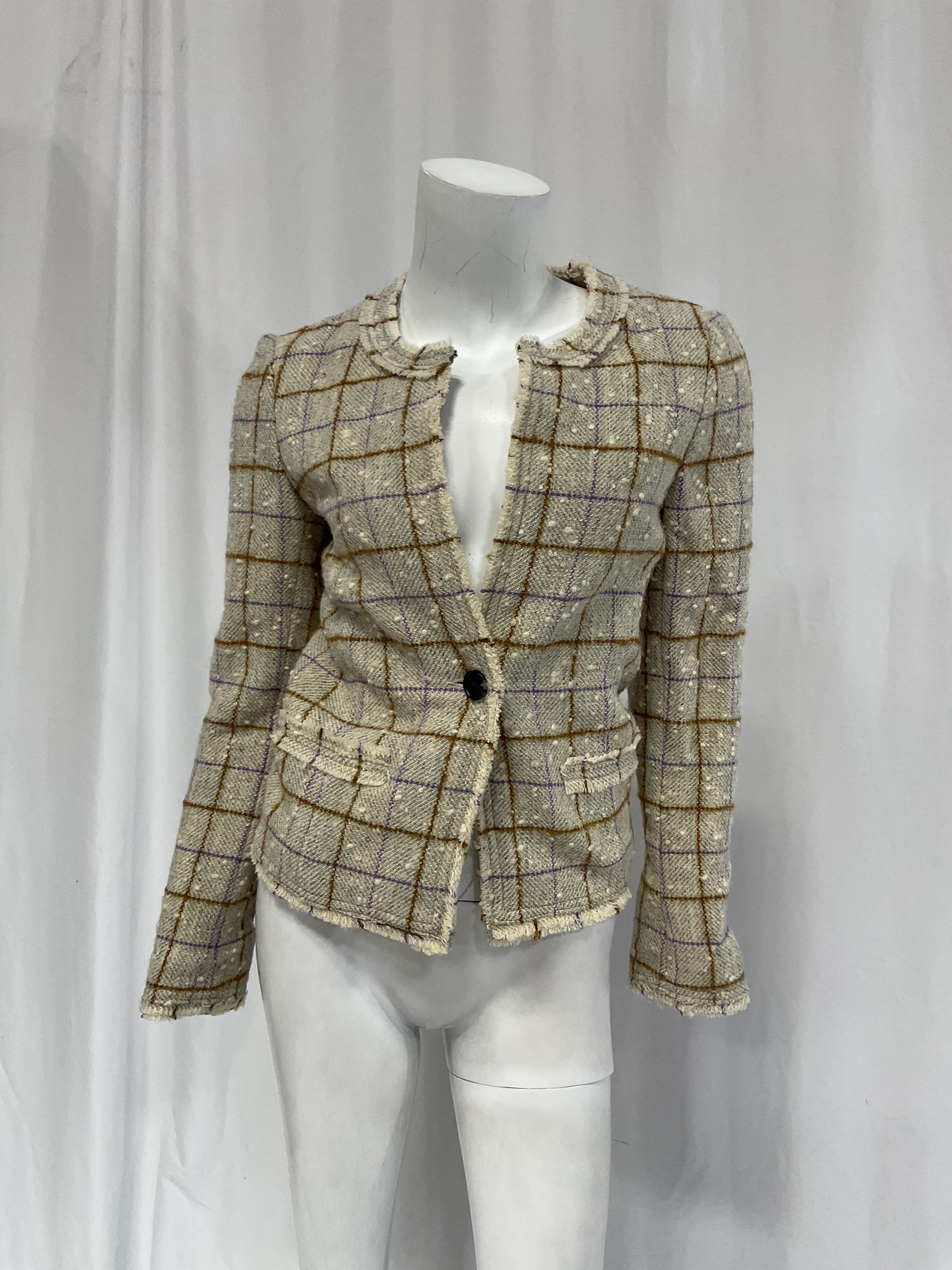 Lyra Checked Wool-Blend Boucl-Tweed Jacket - Image 3
