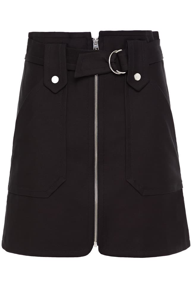 Walter Belted Zip-Detailed Stretch-Cotton Twill Mini Skirt - Image 1