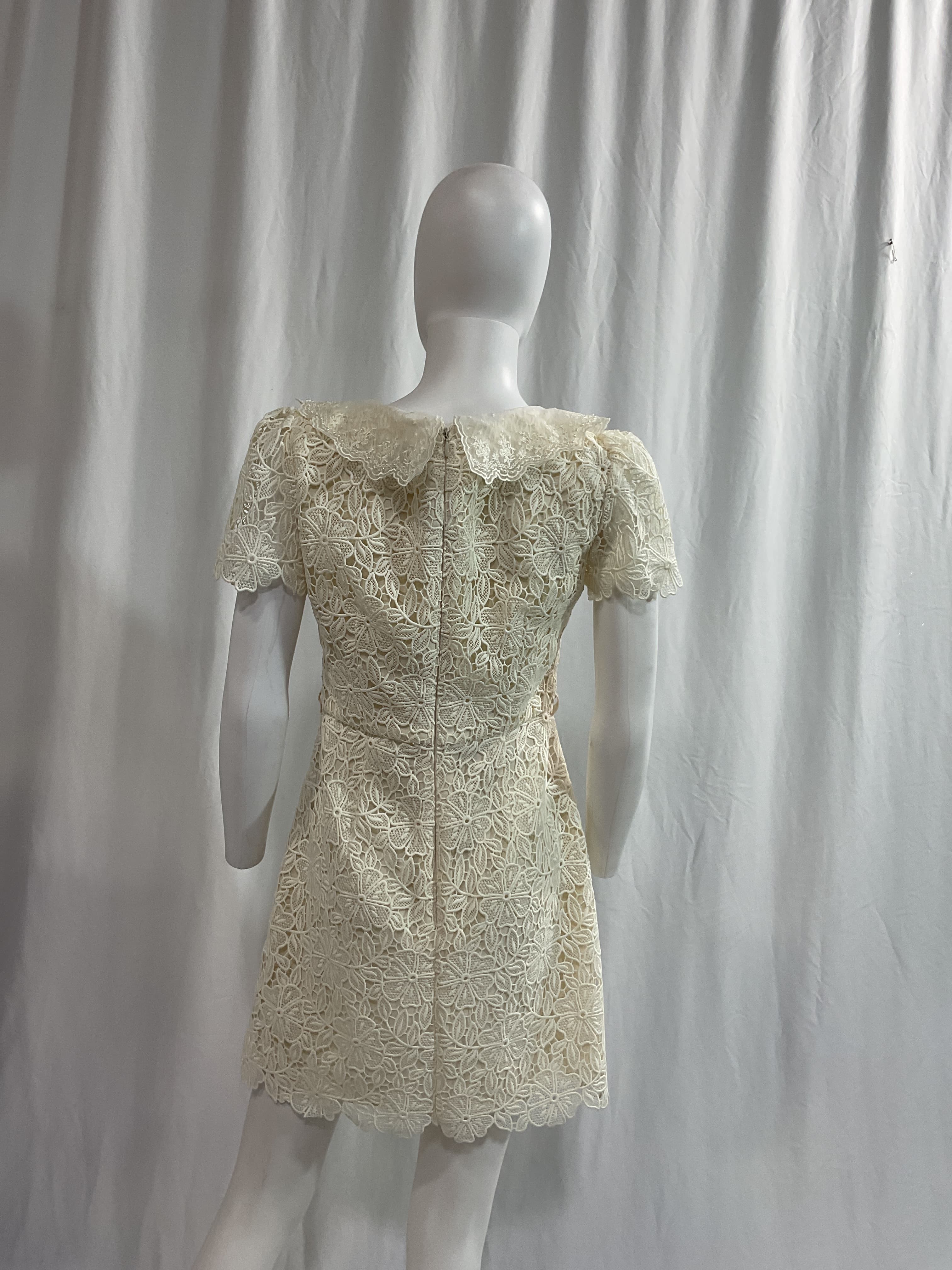 Guipure Lace Belted Minidress - Image 4