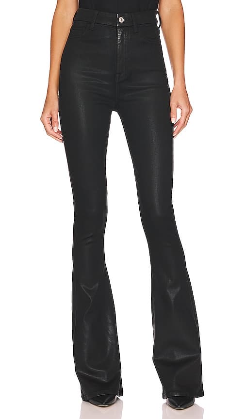 7 For All Mankind Ultra High Rise Skinny Boot In Coated Black - Image 1