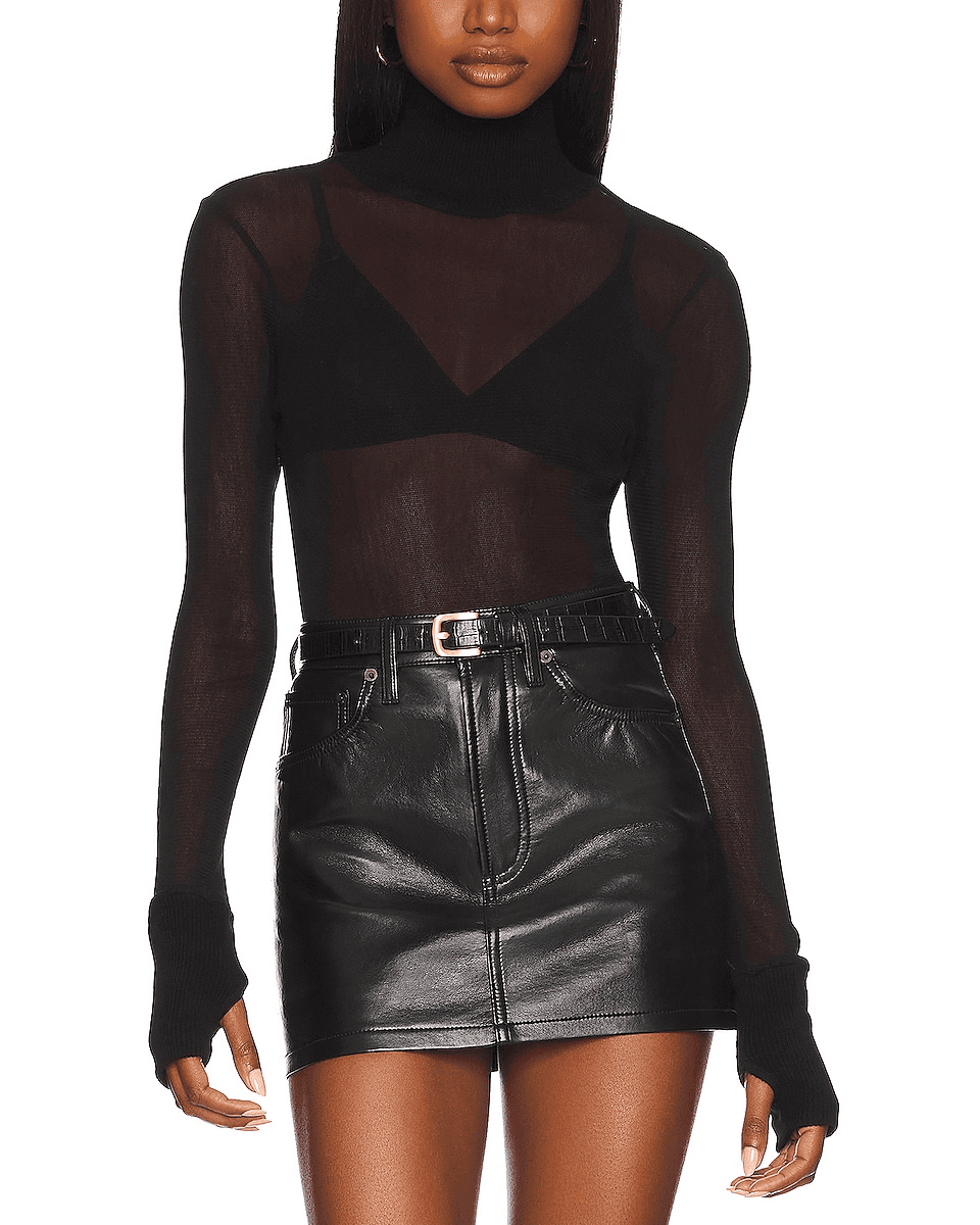 Mesh Cuffed Turtleneck - Image 1