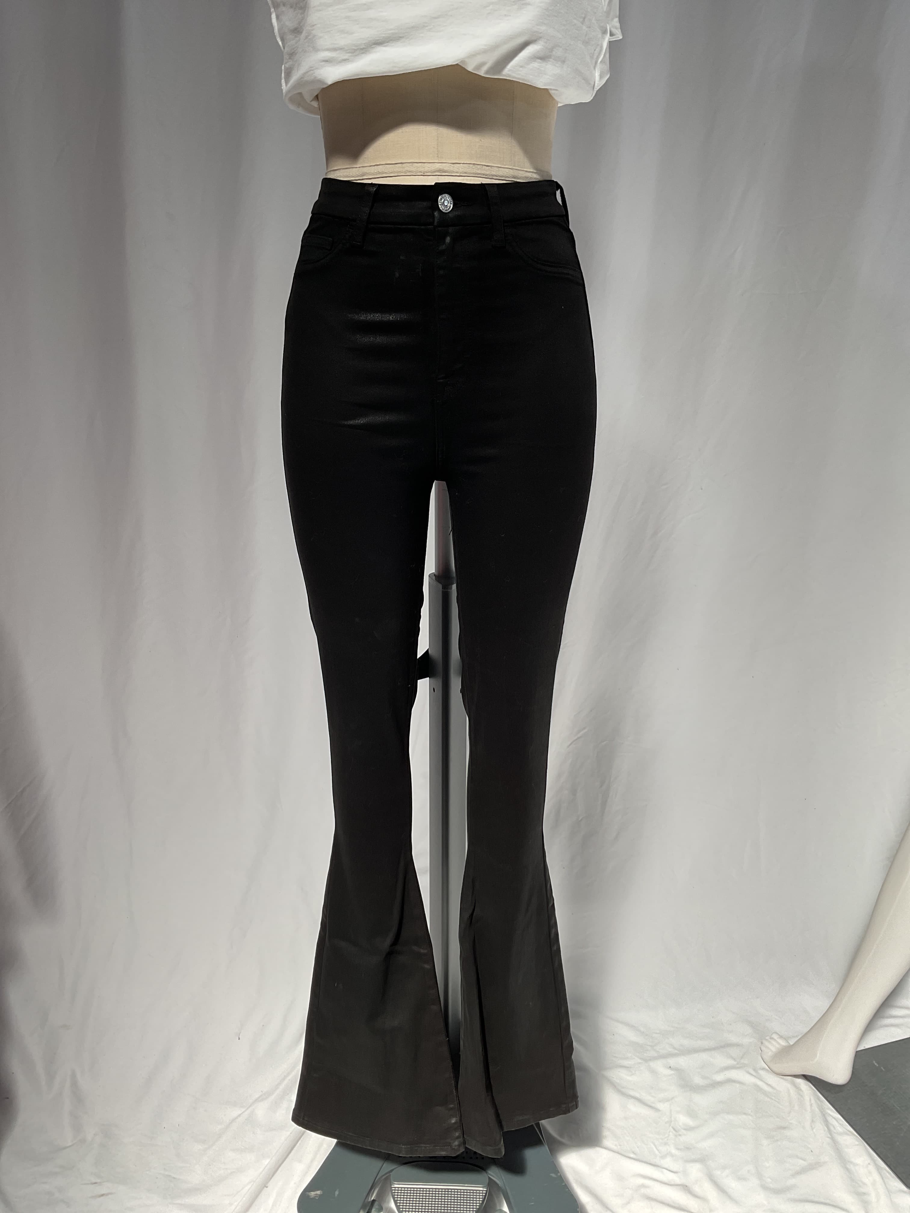 7 For All Mankind Ultra High Rise Skinny Boot In Coated Black - Image 2