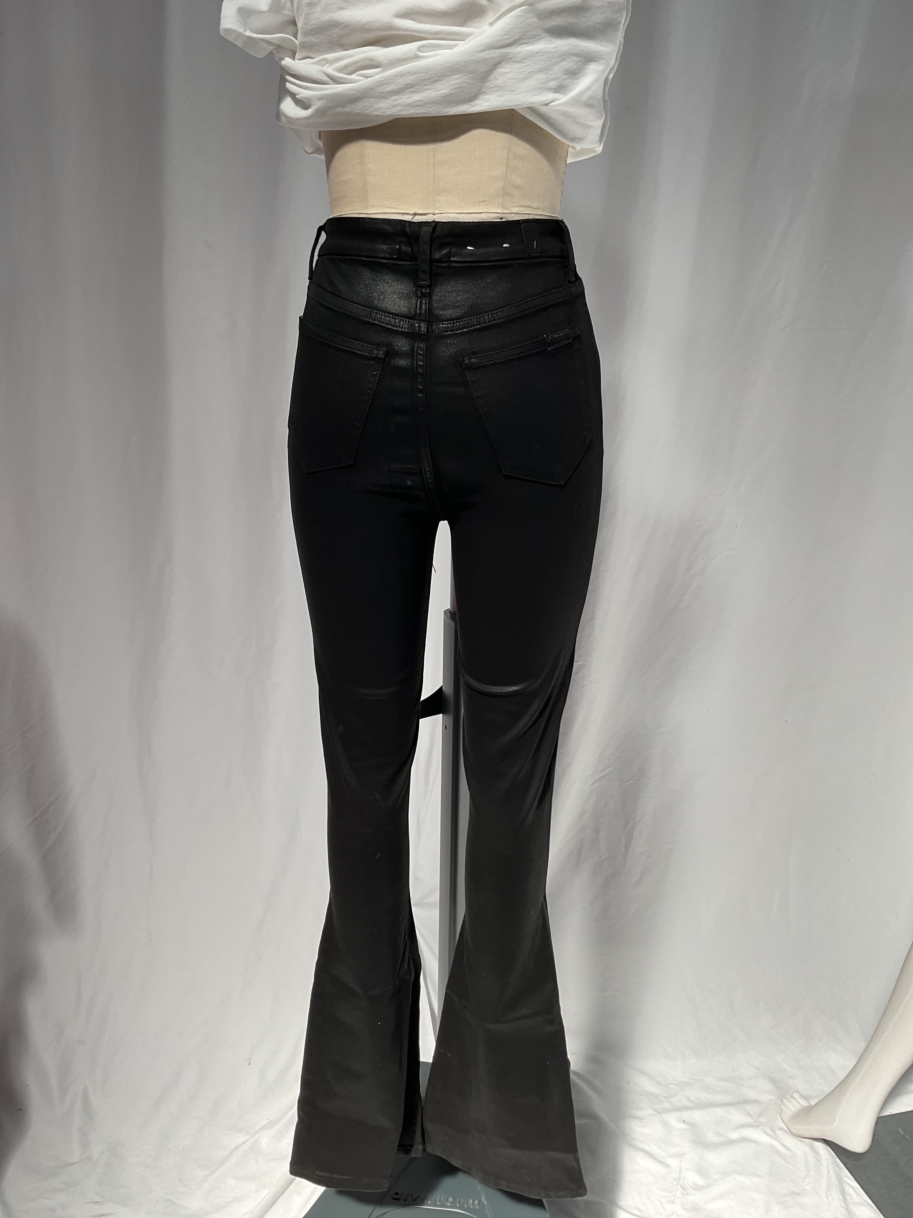 7 For All Mankind Ultra High Rise Skinny Boot In Coated Black - Image 3