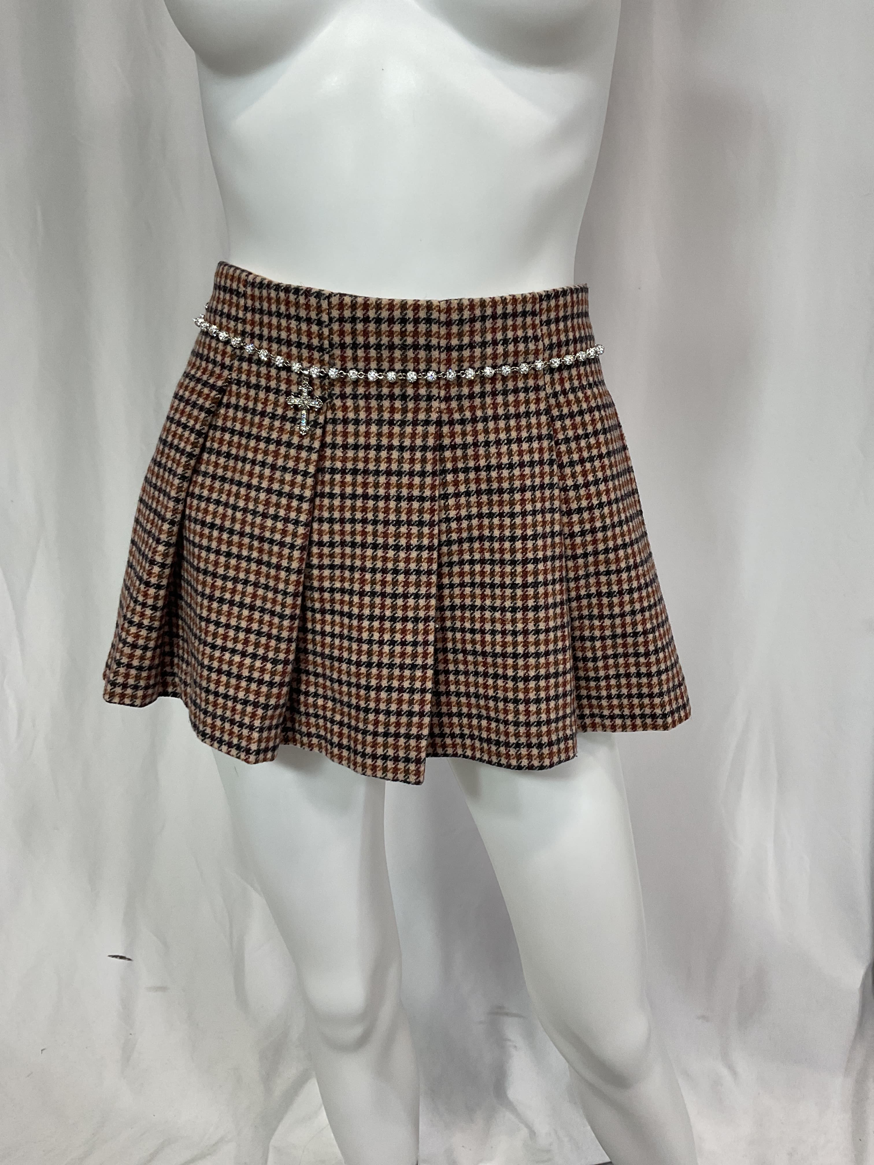 Catalina Mini Skirt In Brown Plaid - Image 3