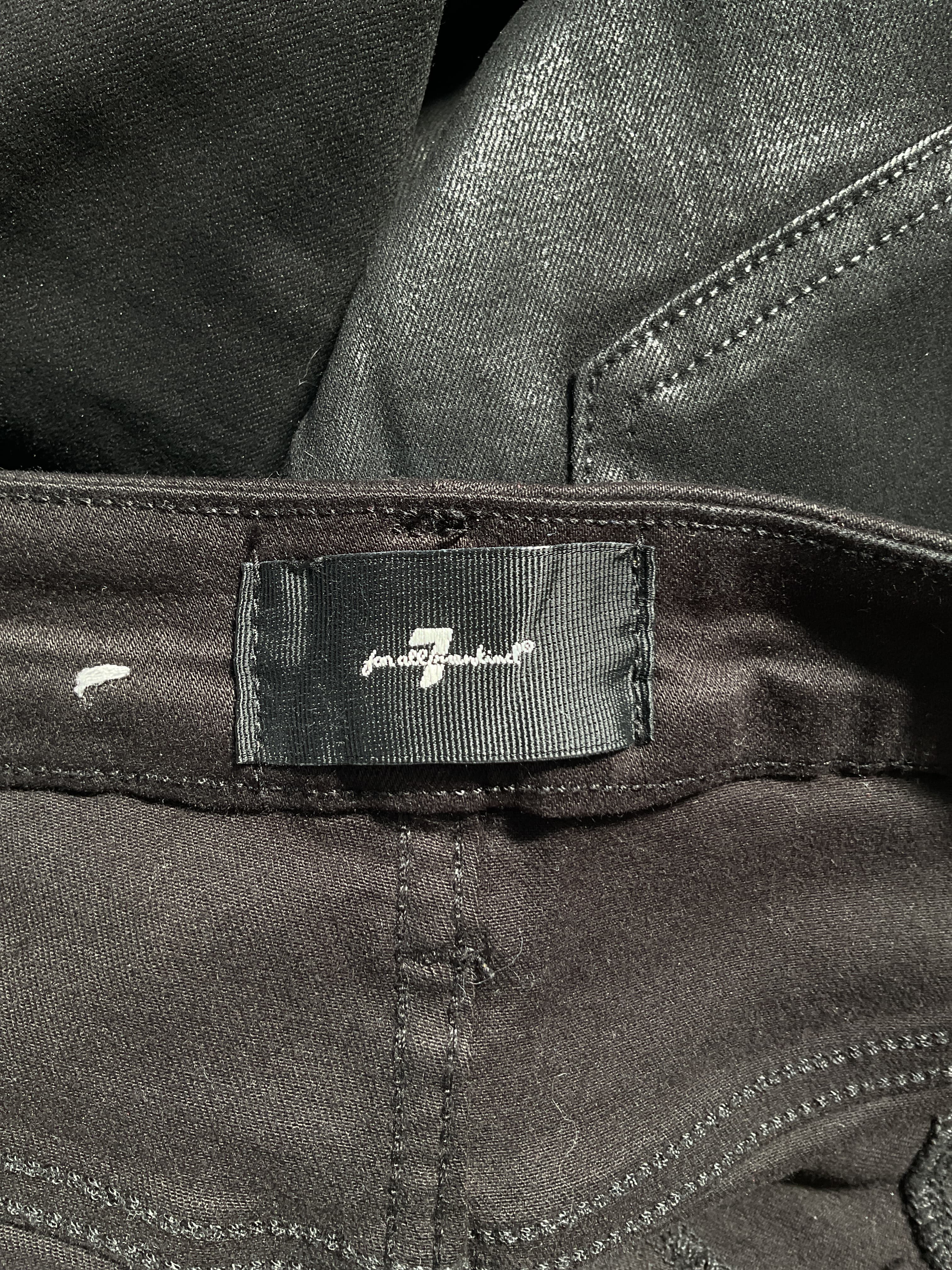 7 For All Mankind Ultra High Rise Skinny Boot In Coated Black - Image 4