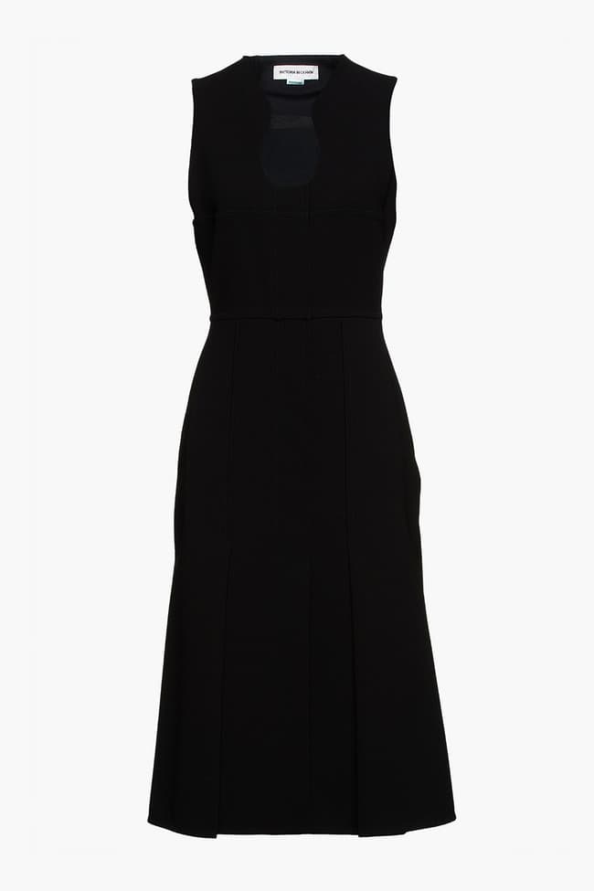 Pleated Crepe Midi Dress - Image 1