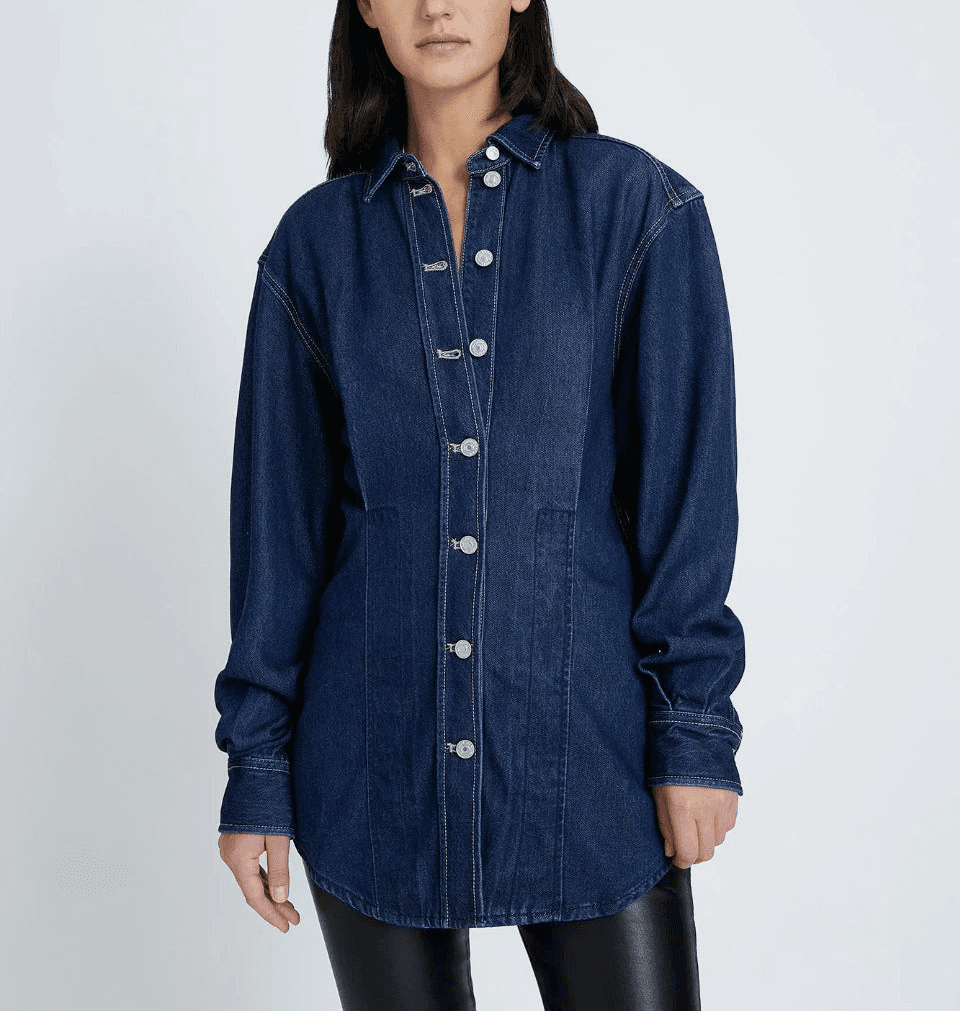 Denim Lustre Shacket - Image 1