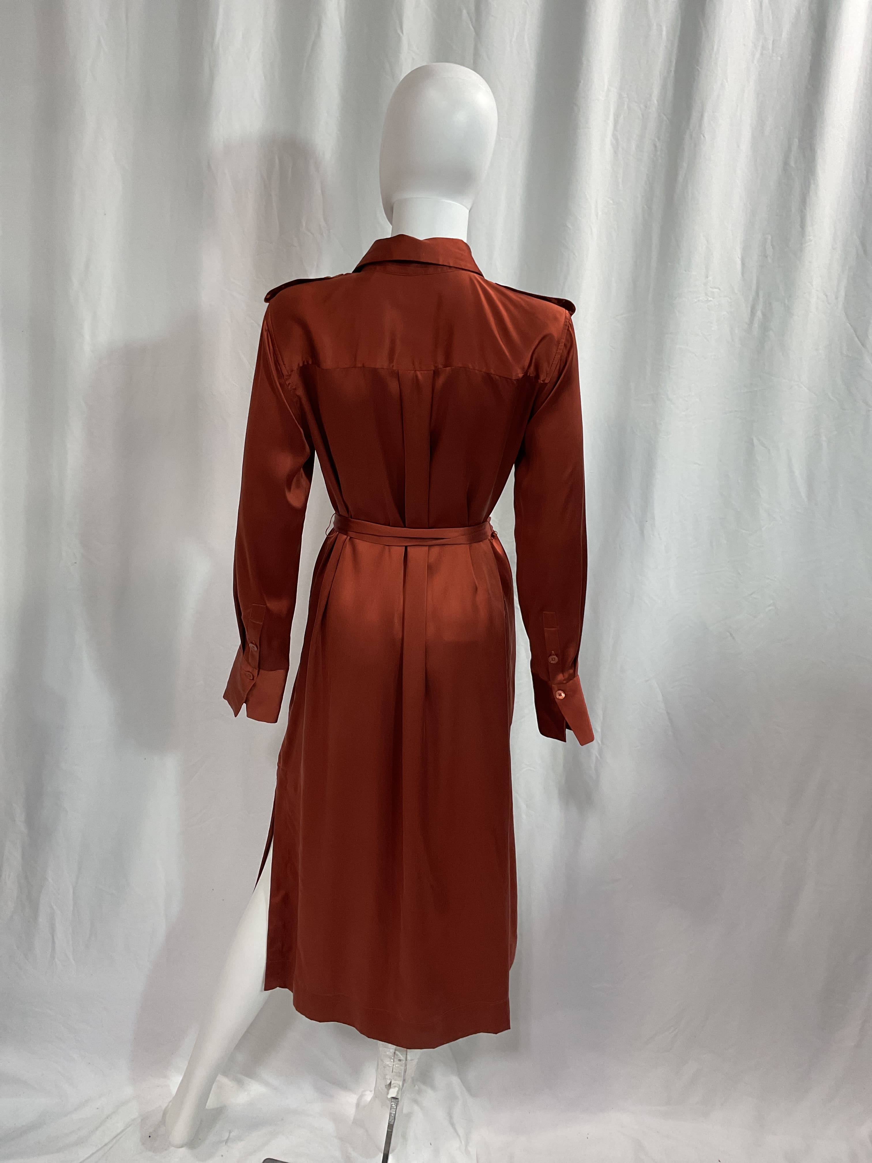 Zelie Silk-Satin Midi Shirt Dress - Image 3