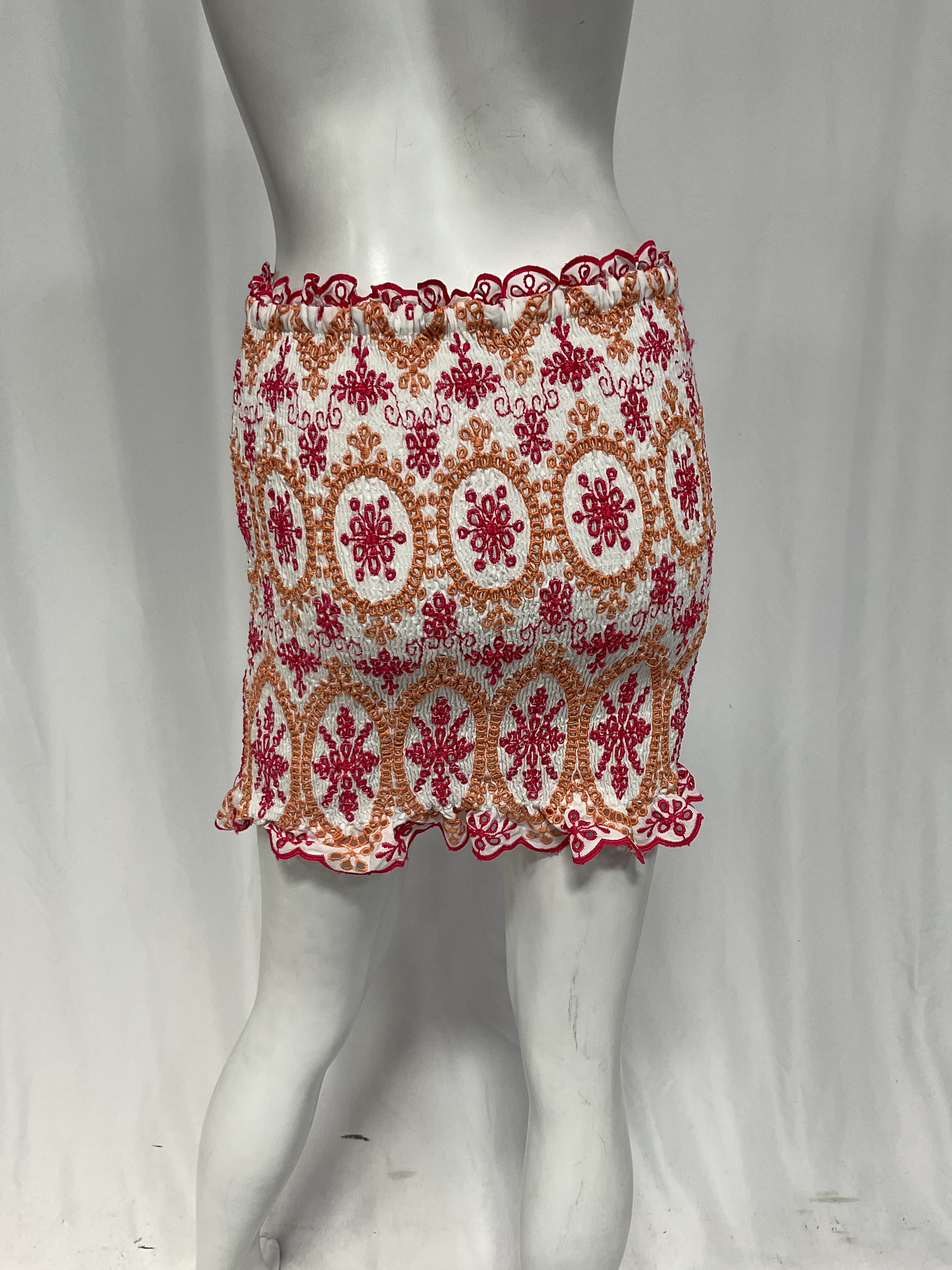 Paola Short Skirt In Pink & Orange - Image 3