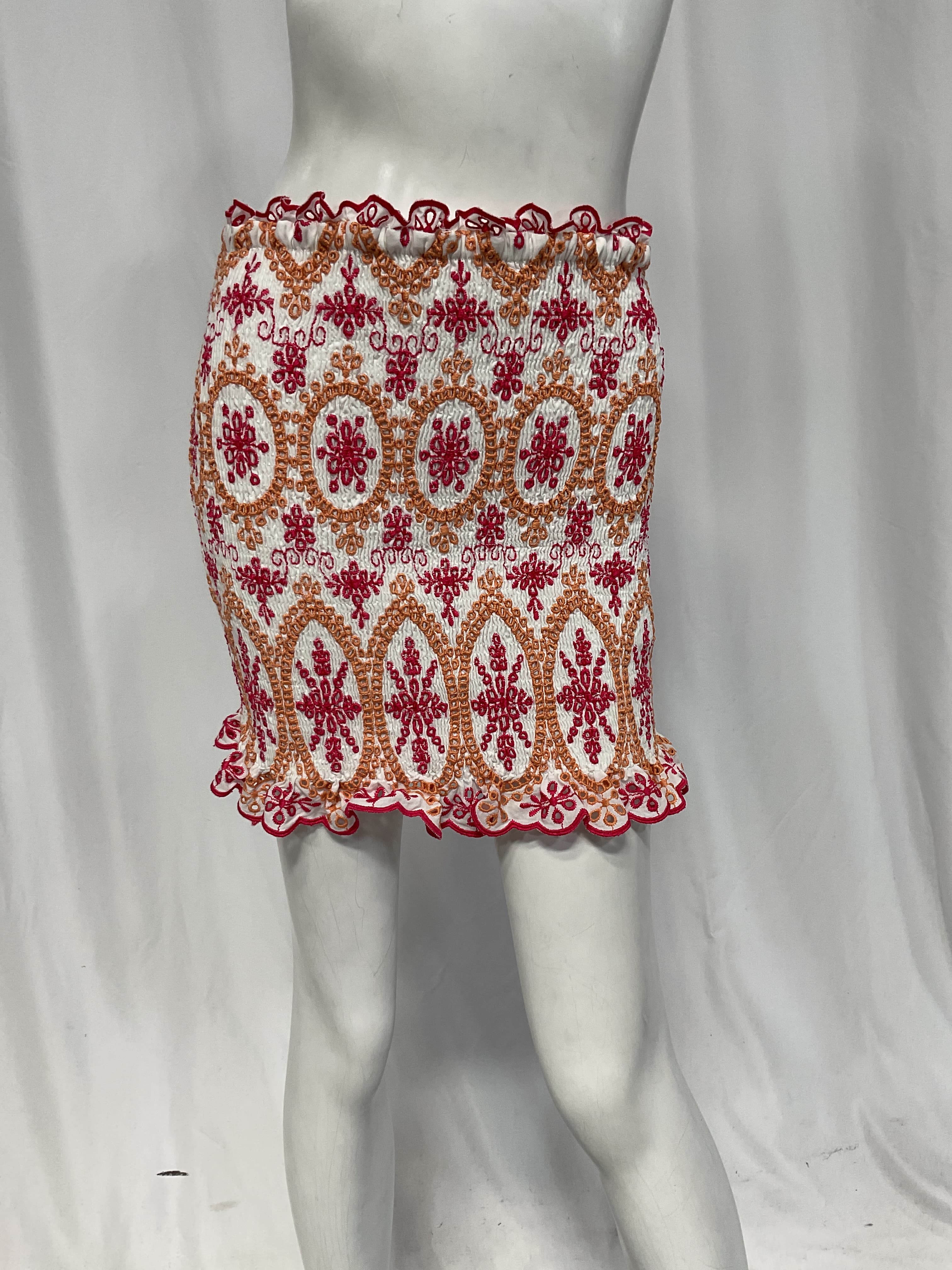 Paola Short Skirt In Pink & Orange - Image 4