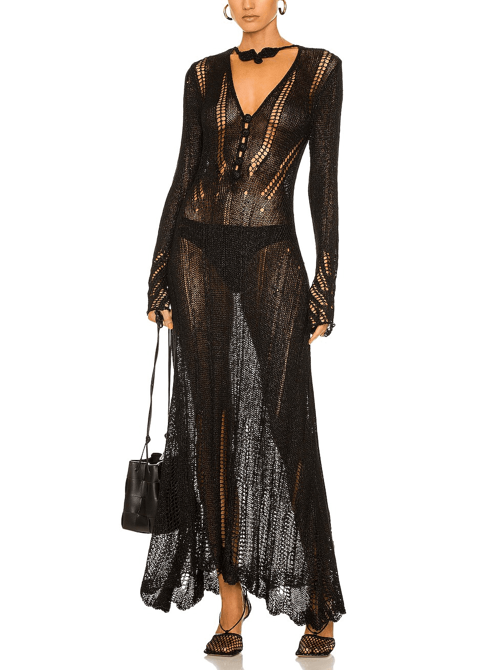 Crochet Dress In Black - Image 1