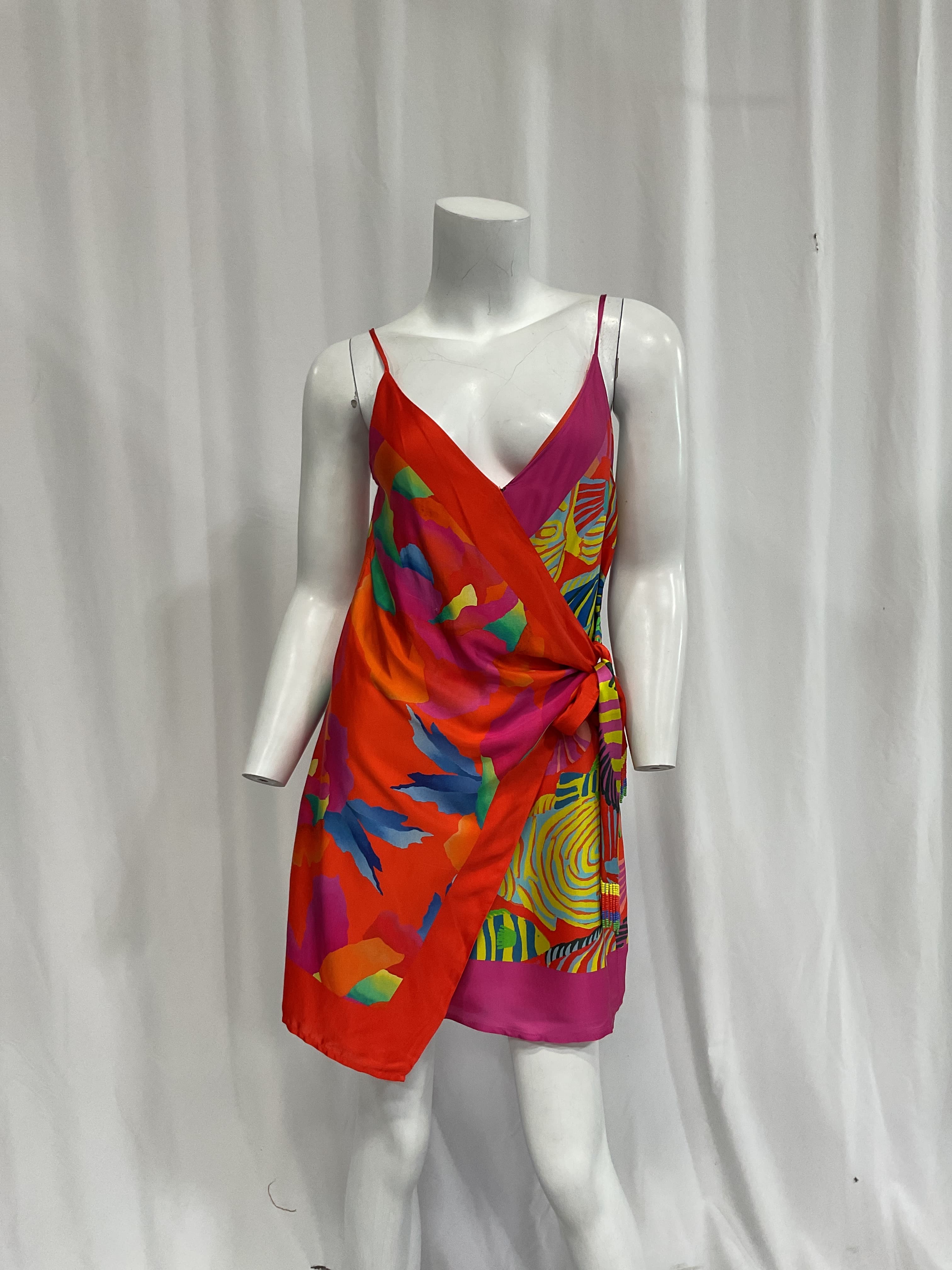 Mixed Ombre Chita Scarf Lenzing Ecovero Viscose Mini Dress - Image 2