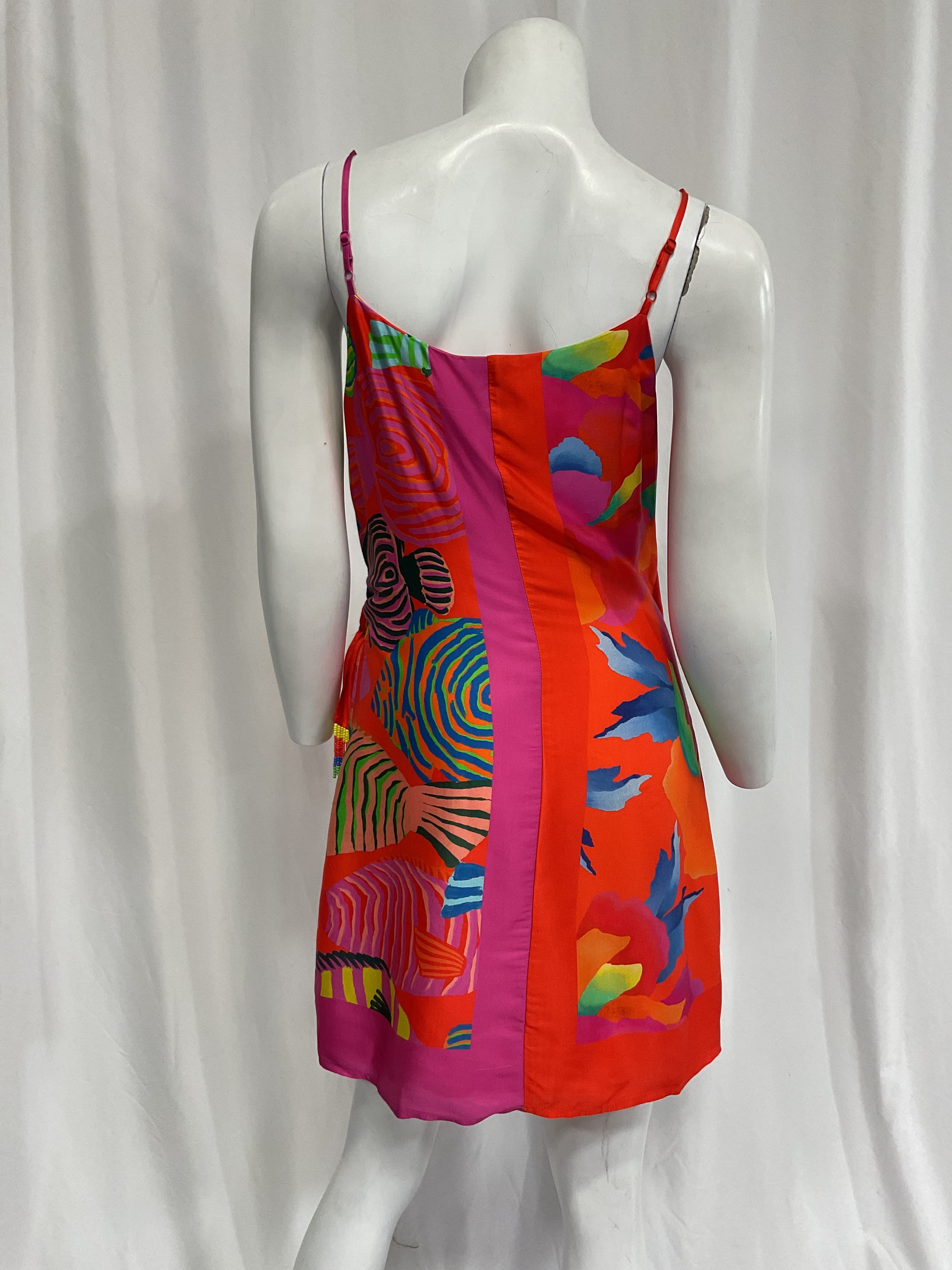Mixed Ombre Chita Scarf Lenzing Ecovero Viscose Mini Dress - Image 4