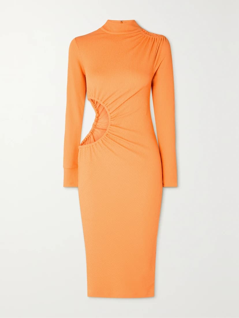 Alice Cutout Ribbed Recycled Jersey Midi Dress - Image 1