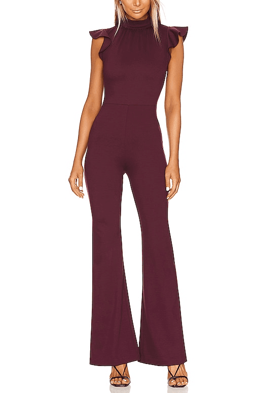 Amanda Uprichard X Revolve Davina Jumpsuit In Merlot - Image 1