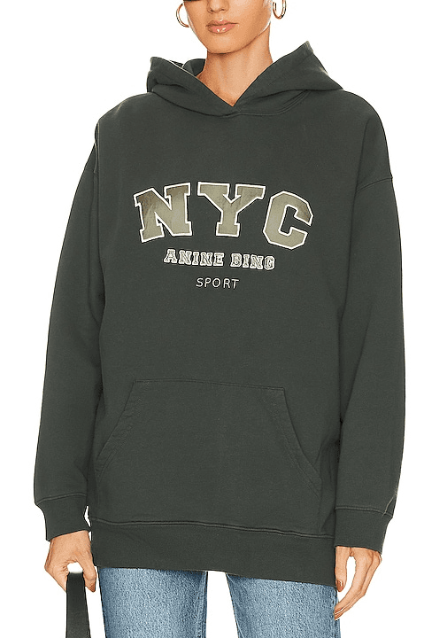 Sport Vincent Nyc Hoodie In Charcoal Green - Image 1