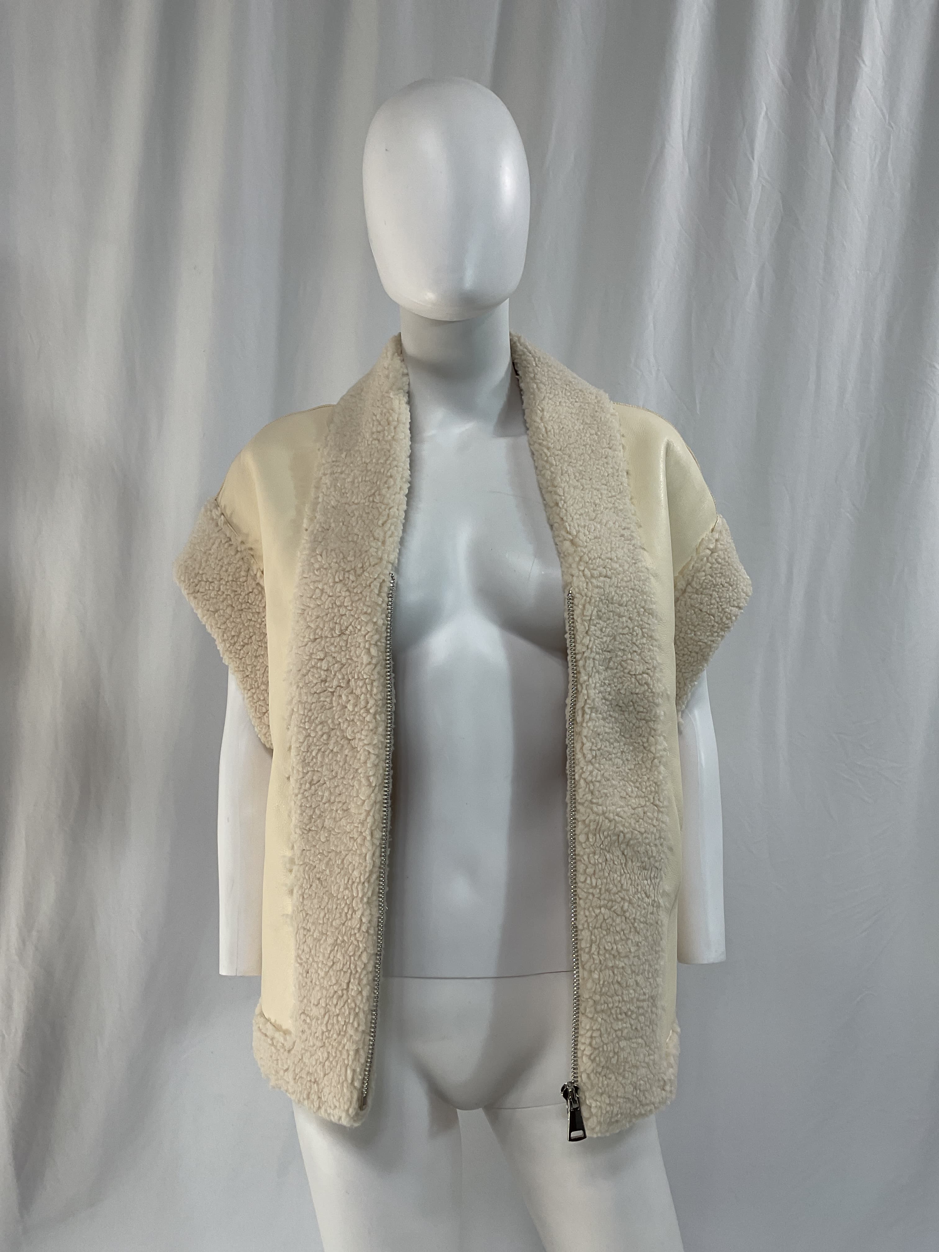 Poppy Faux Leather Vest In Ivory - Image 4