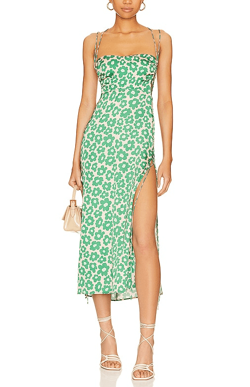 Lincoln Midi Dress In Green - Image 1