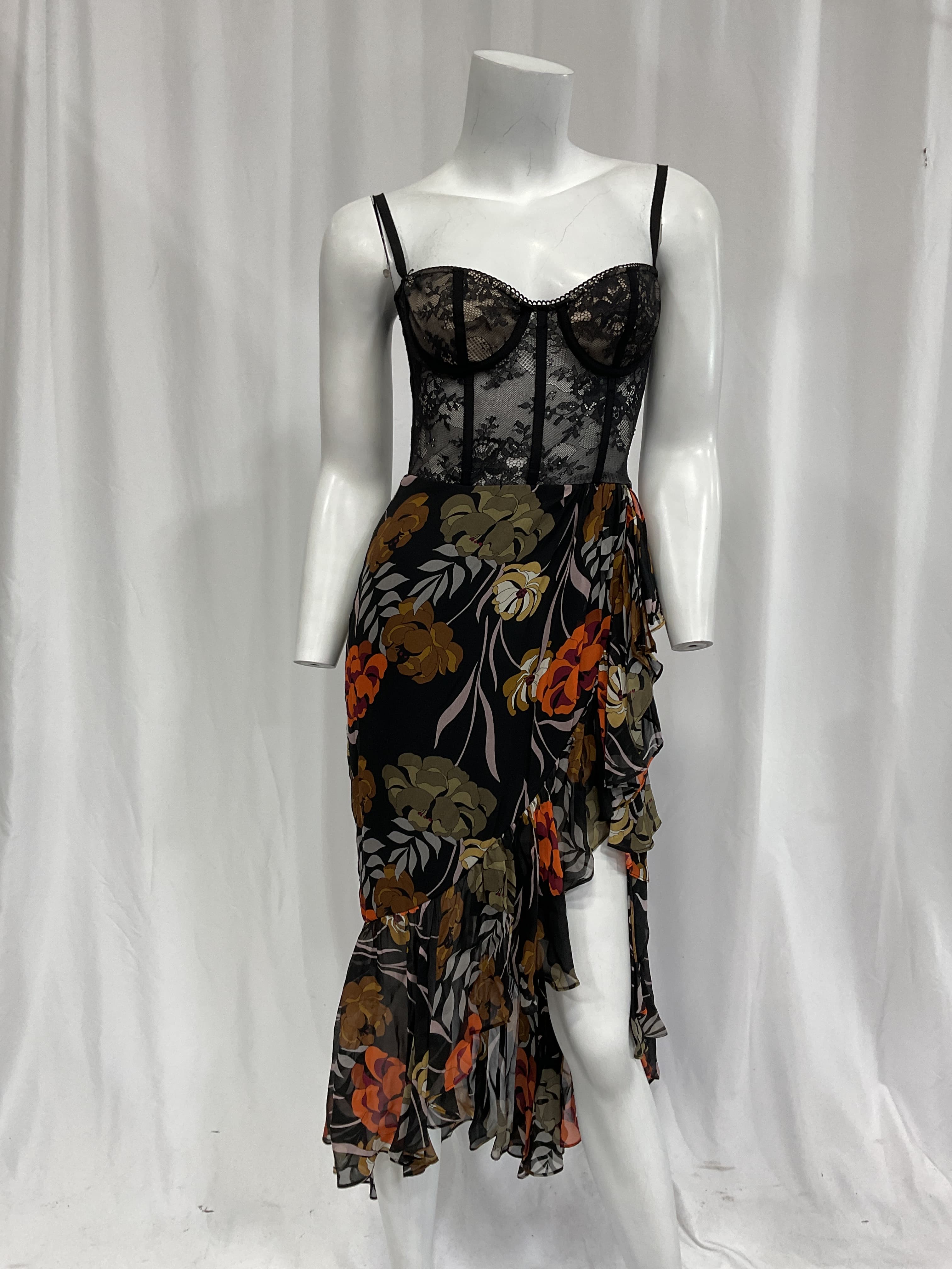 Take A Sip Dress In Black 70's Floral - Image 2