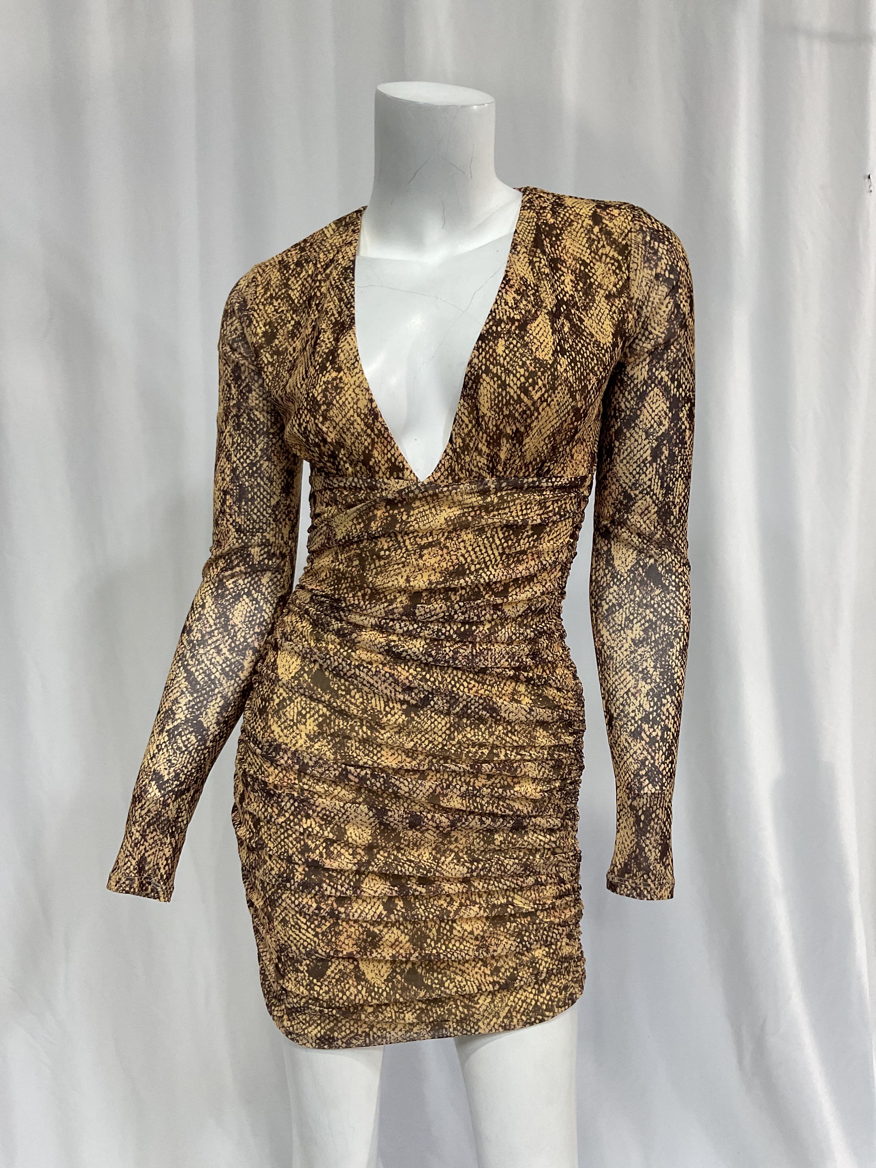 Michael Costello X Revolve Antonella Mini Dress In Snake - Image 4