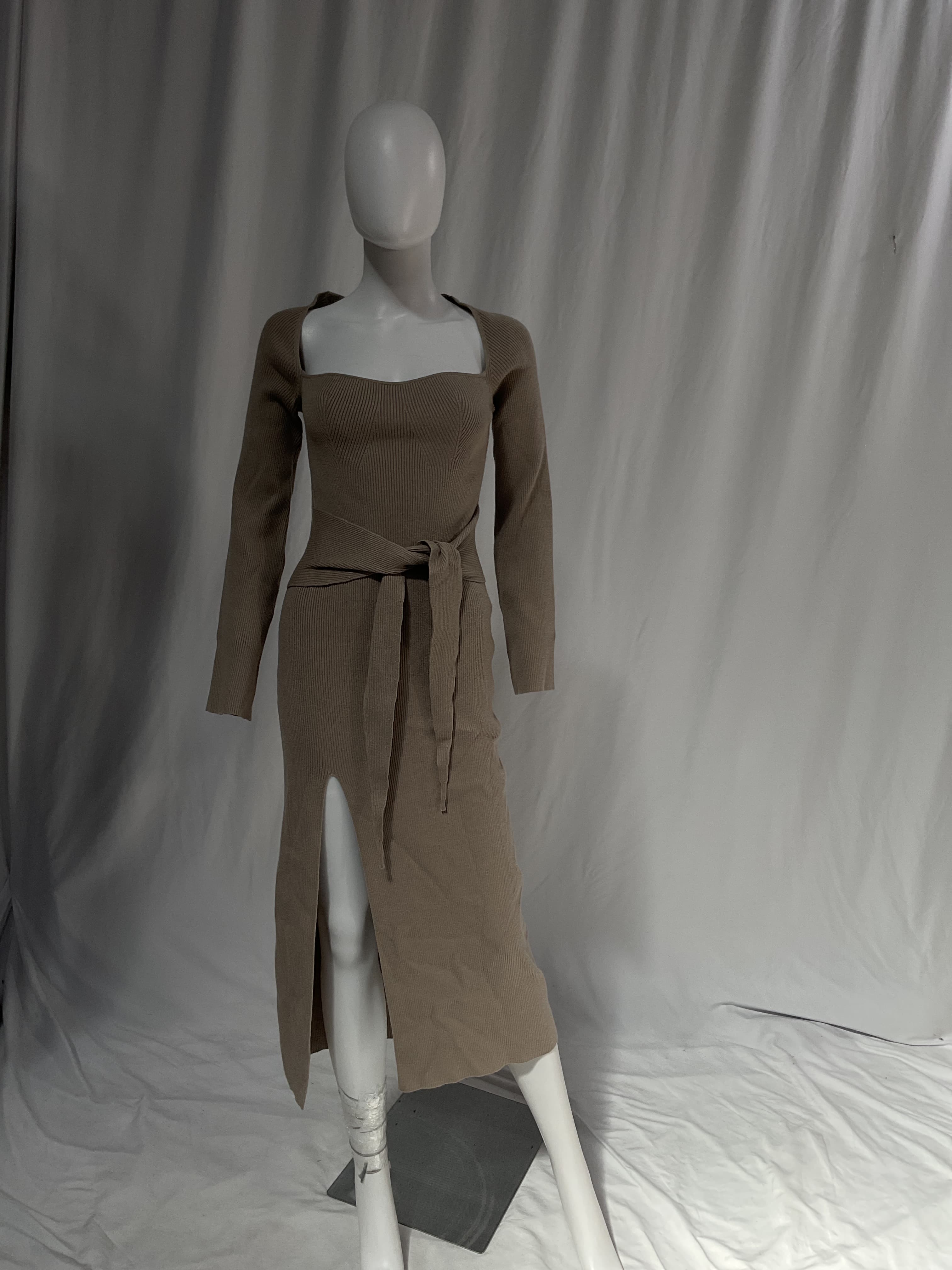 Timothee Dress In Taupe - Image 2